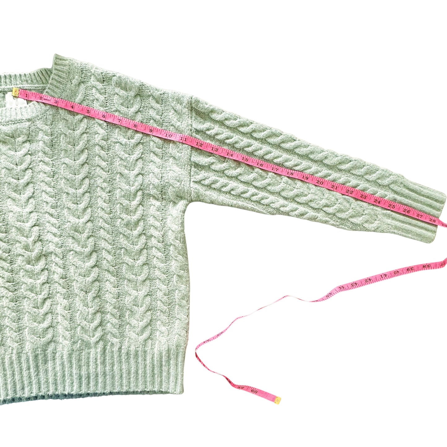 Joie Mint Green Cable Knit Sweater XS Crewneck Soft Knit