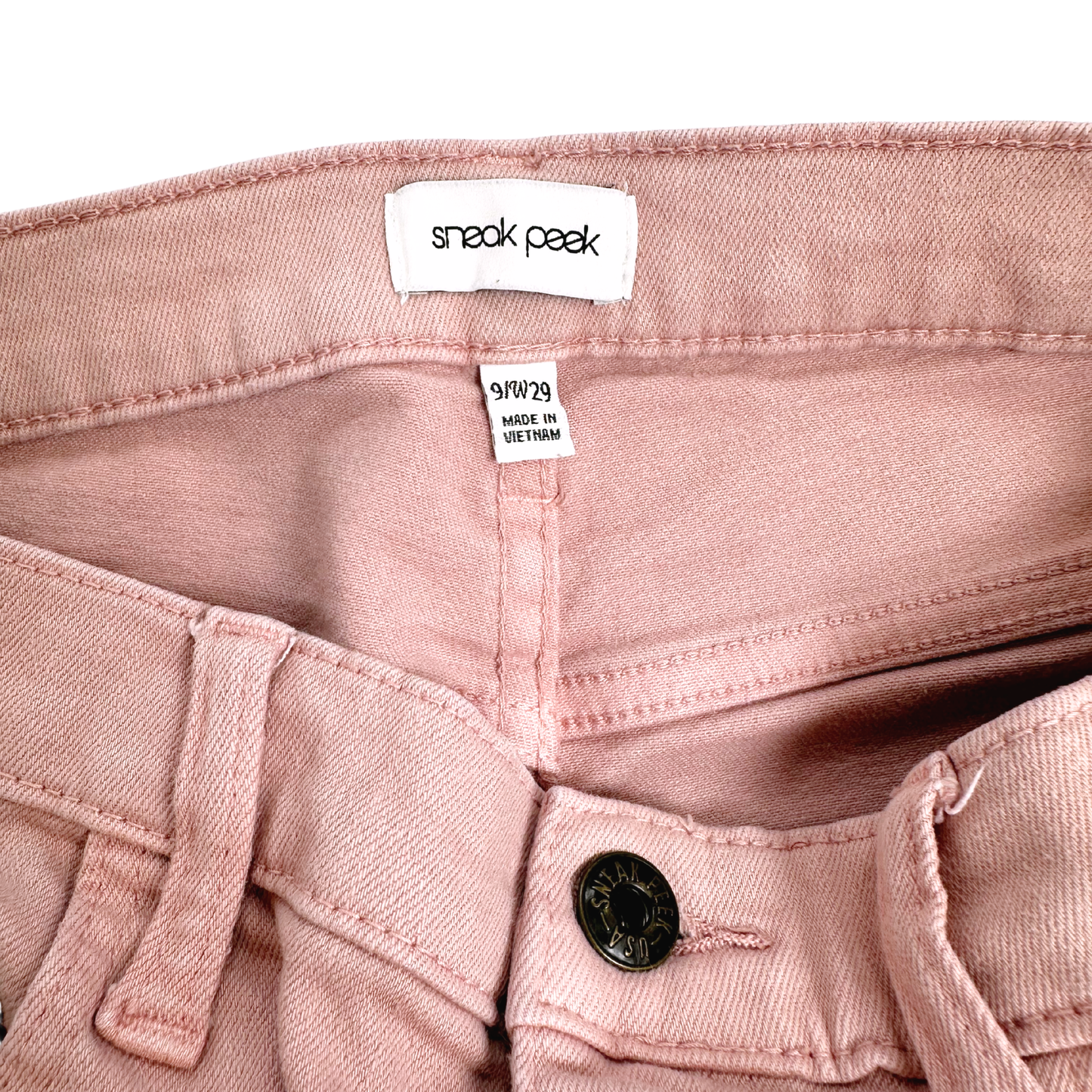 Sneak Peek Dusty Pink Cropped Wide Leg Jeans – Size 9
