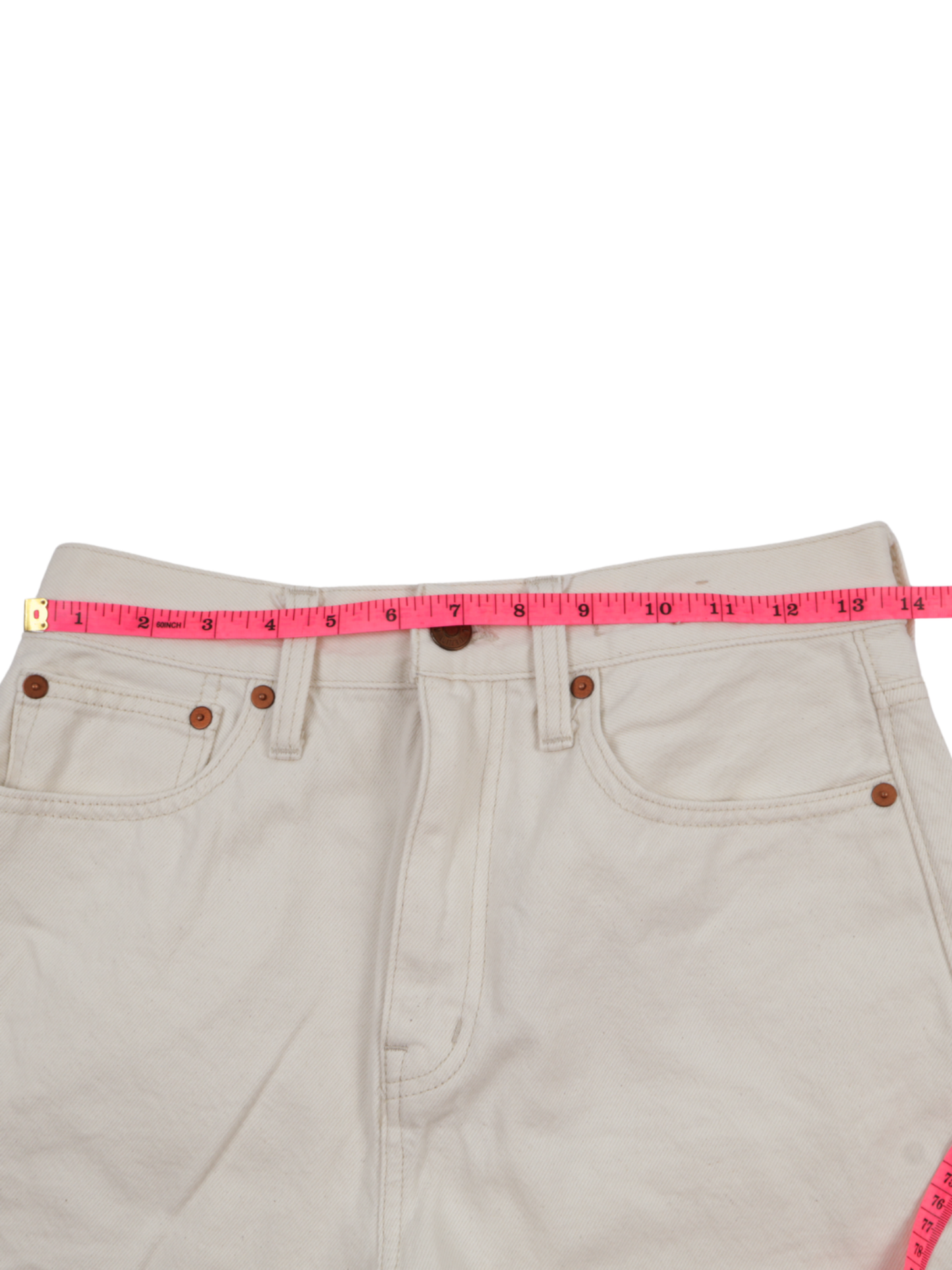 Madewell Cream High-Rise Denim Shorts – Clean Minimalist Staple (Size 26)