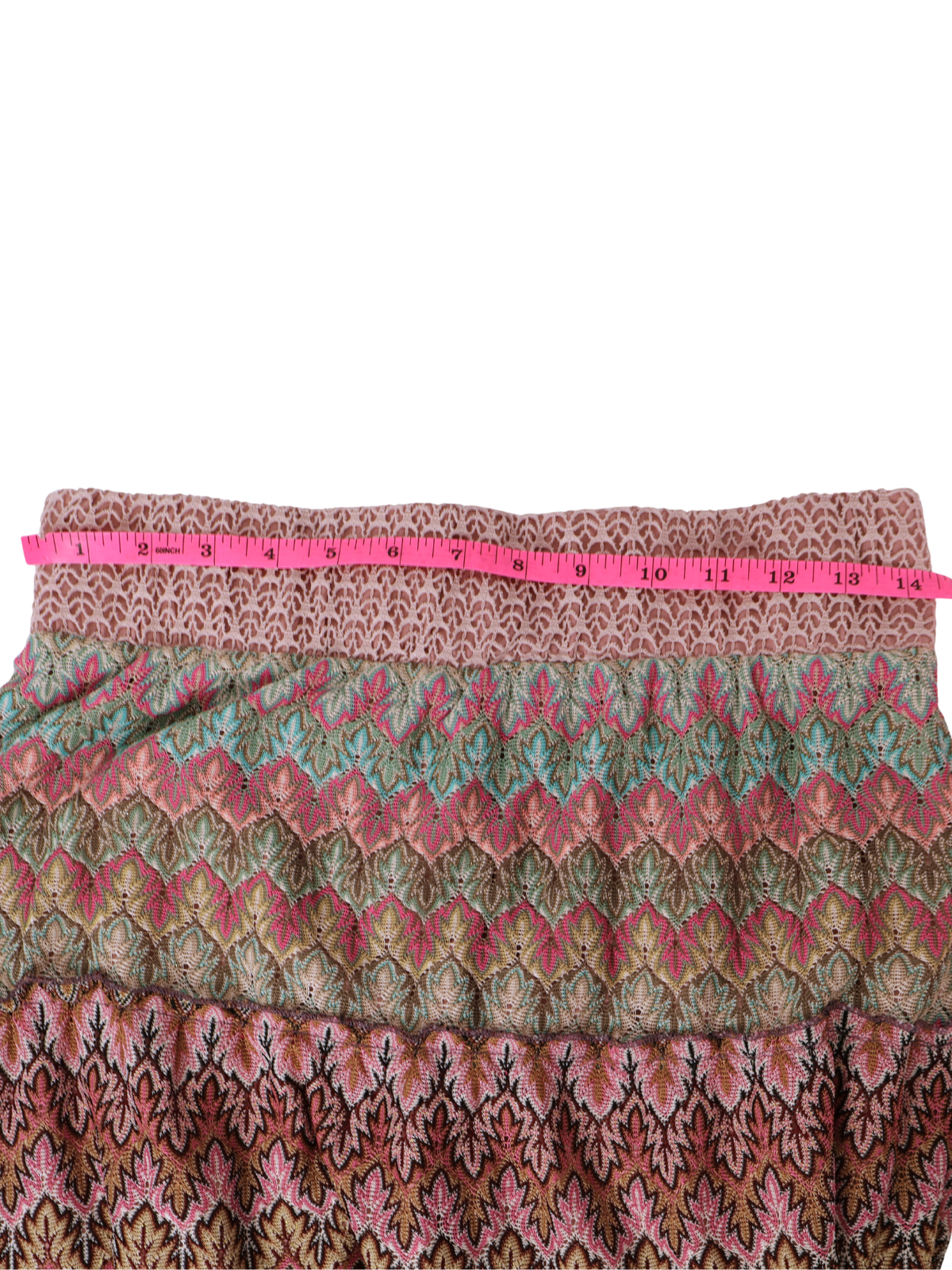 Lapis Multicolor Lace Maxi Skirt Large Tiered Boho Crochet Knit Lined