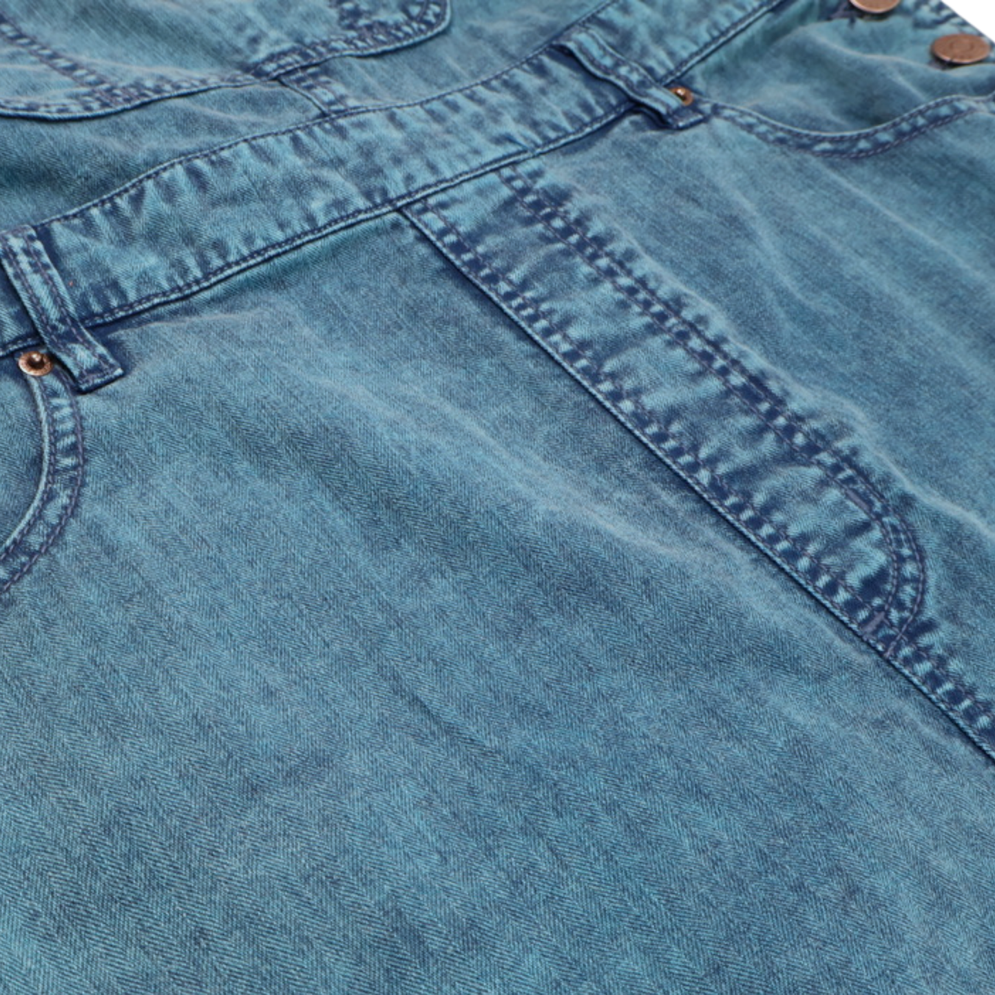 BDG Denim Overall Midi Dress – Vintage Wash Utility Style | Size M