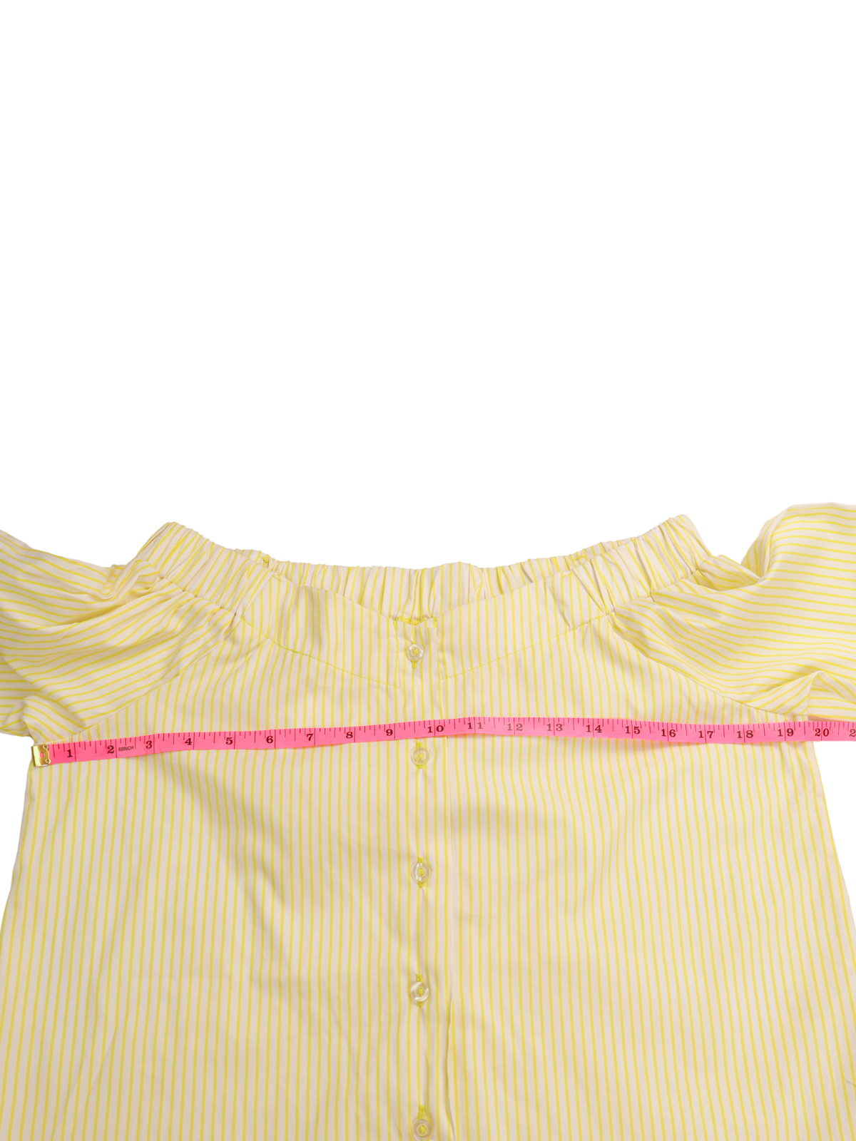 Haute Project Yellow Stripe Tie Sleeve Blouse Size Small