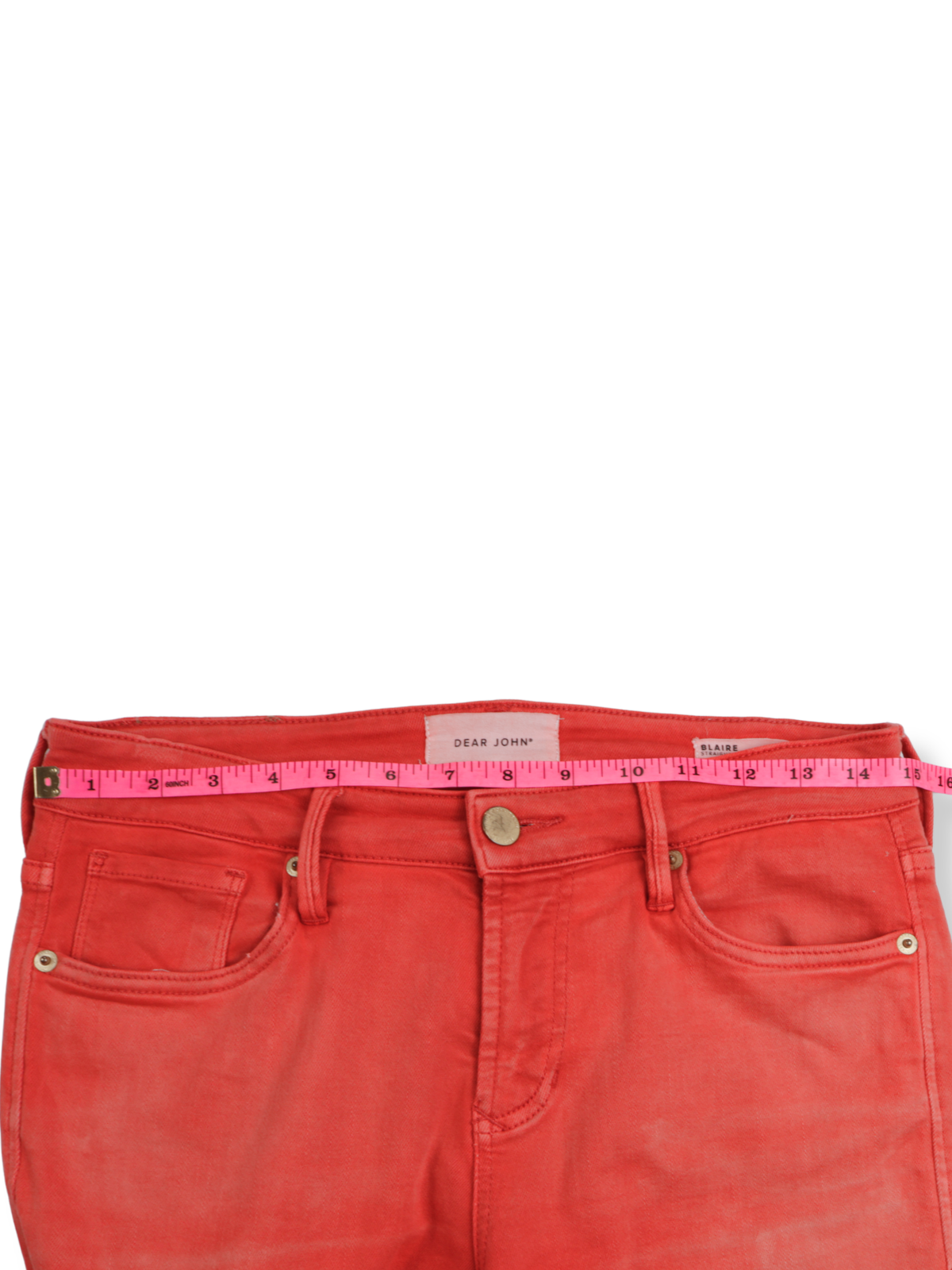 Dear John Salmon Cropped Jeans Size 27 | High Rise Straight Leg | Modern Color Denim