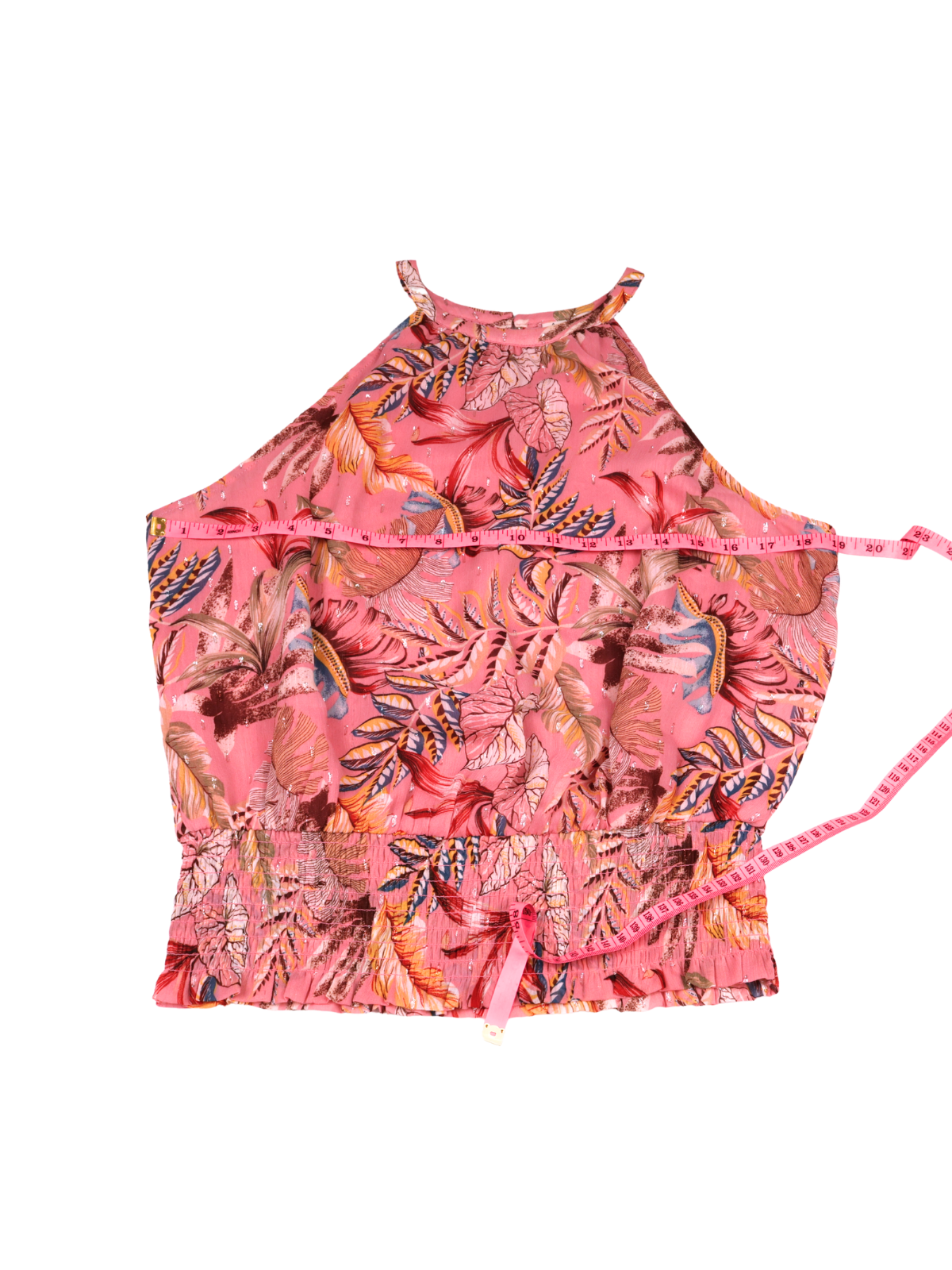 Joie Tropical Halter Blouse – Pink Resort Print | Effortless Luxury | Size Medium