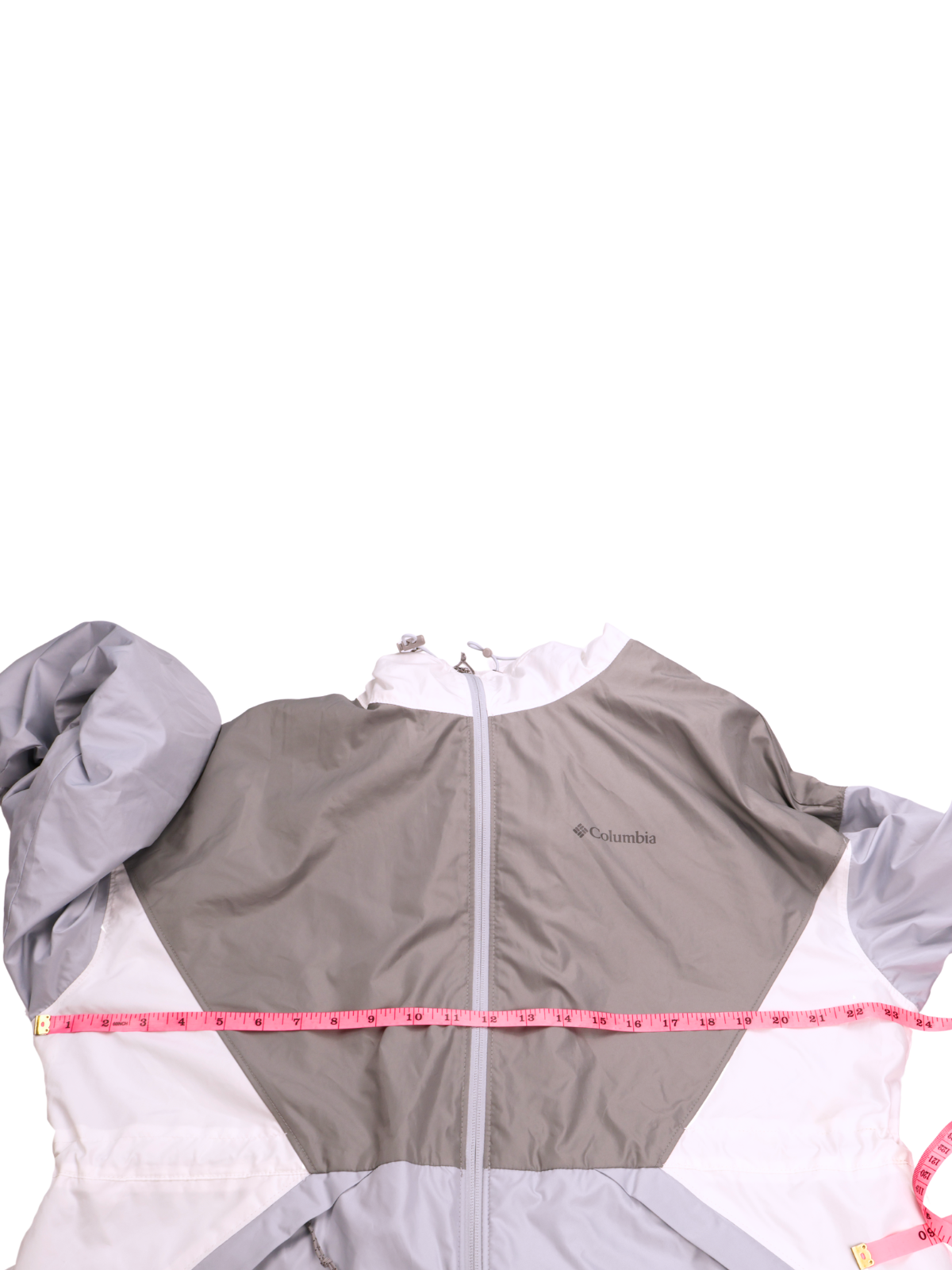 Columbia Colorblock Windbreaker Jacket – Lightweight Hooded Layer (Size Large)