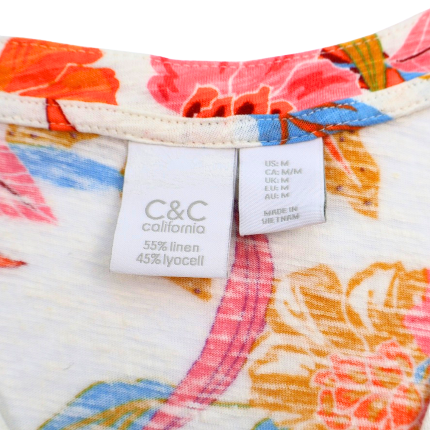 C & C California Floral Button Front Tank Top Size Medium