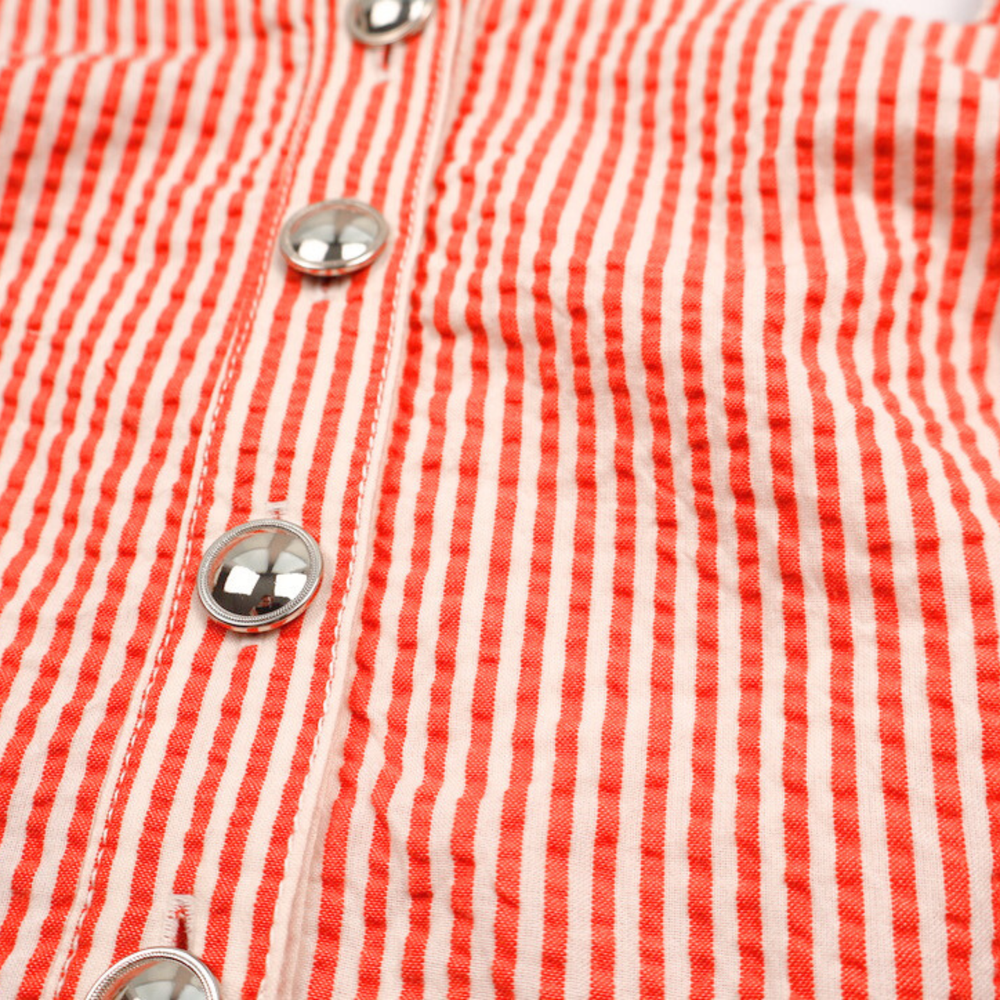 Maeve by Anthropologie Striped Crop Top NWT Size 8 | Red Button Front Statement Top