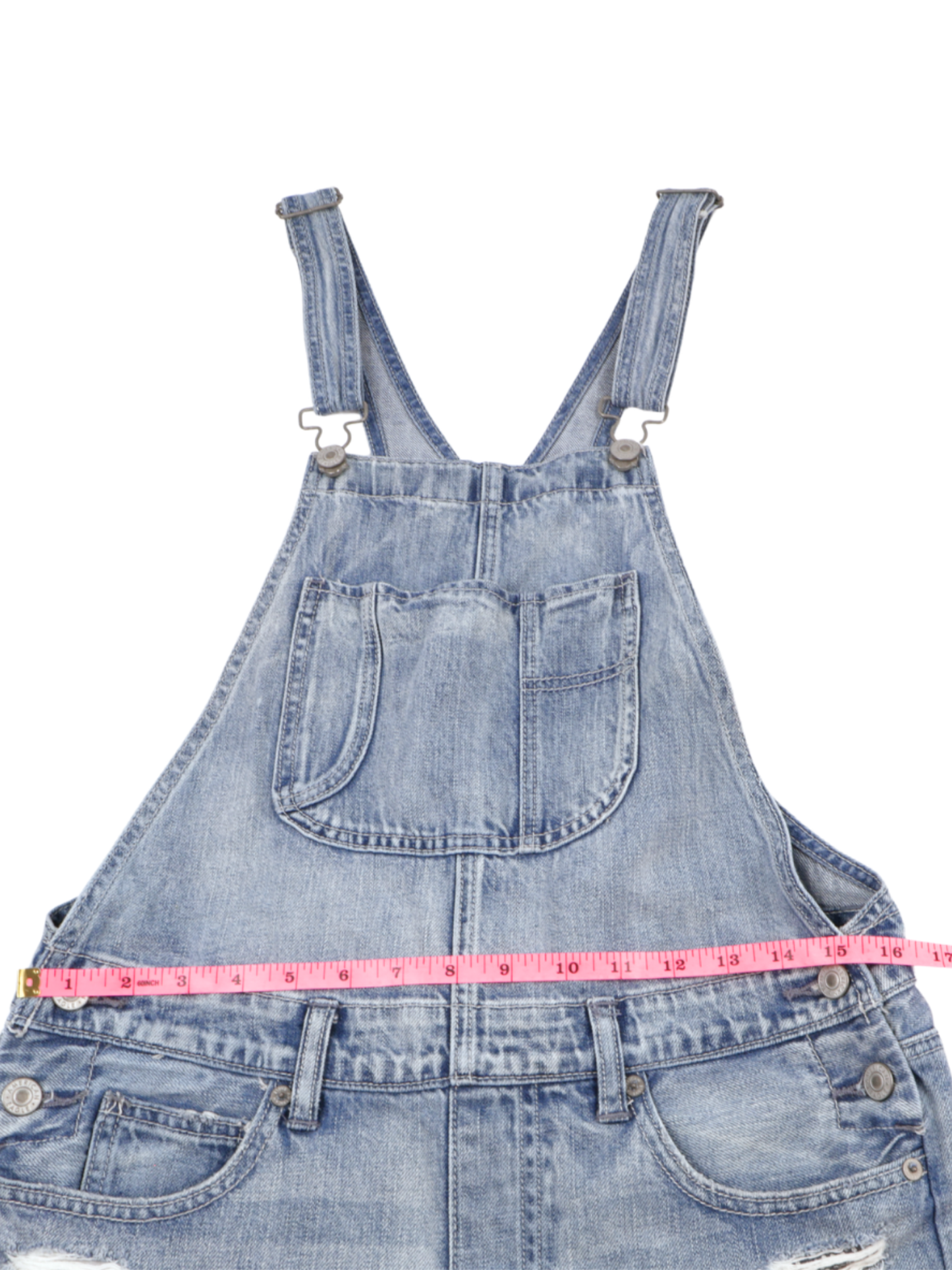 American Eagle Distressed Denim Overall Shorts – Casual Cool Summer Staple (Size Small)