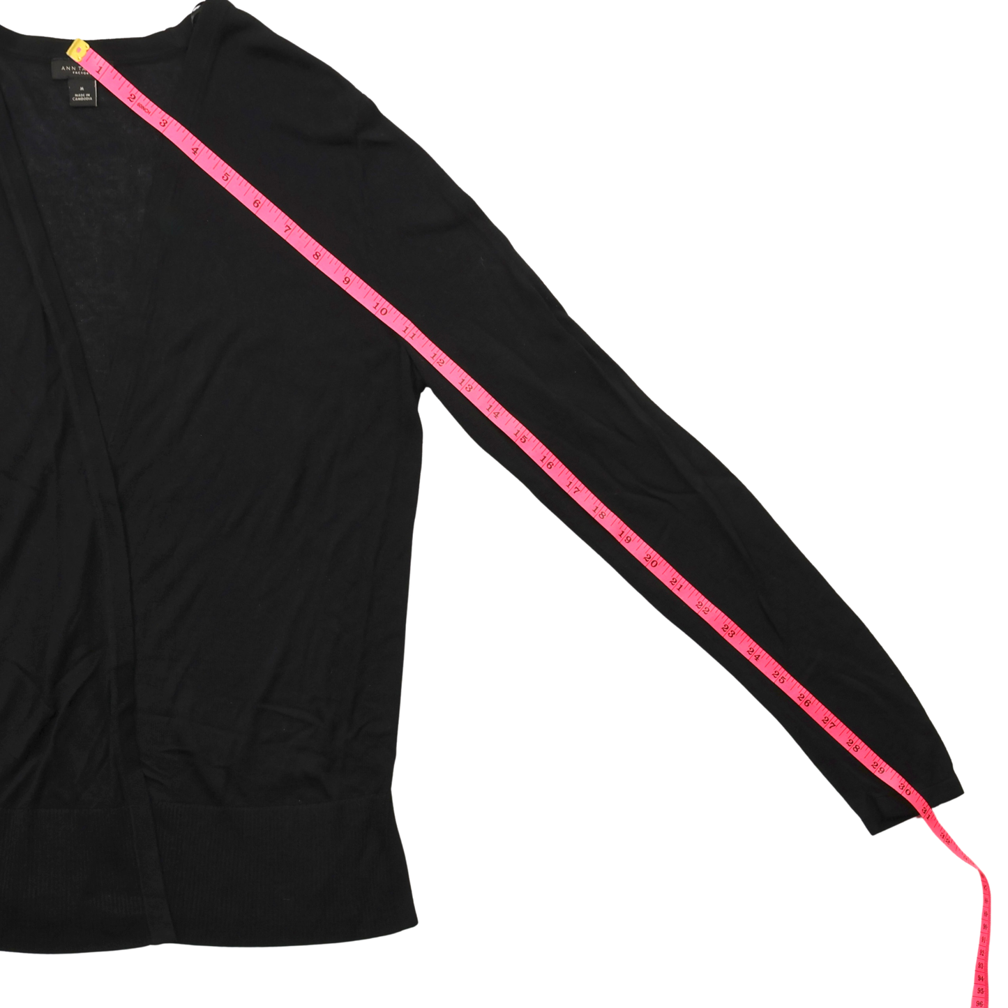 Ann Taylor Black Wrap Cardigan Sweater – Size Medium – Classic Lightweight Layer