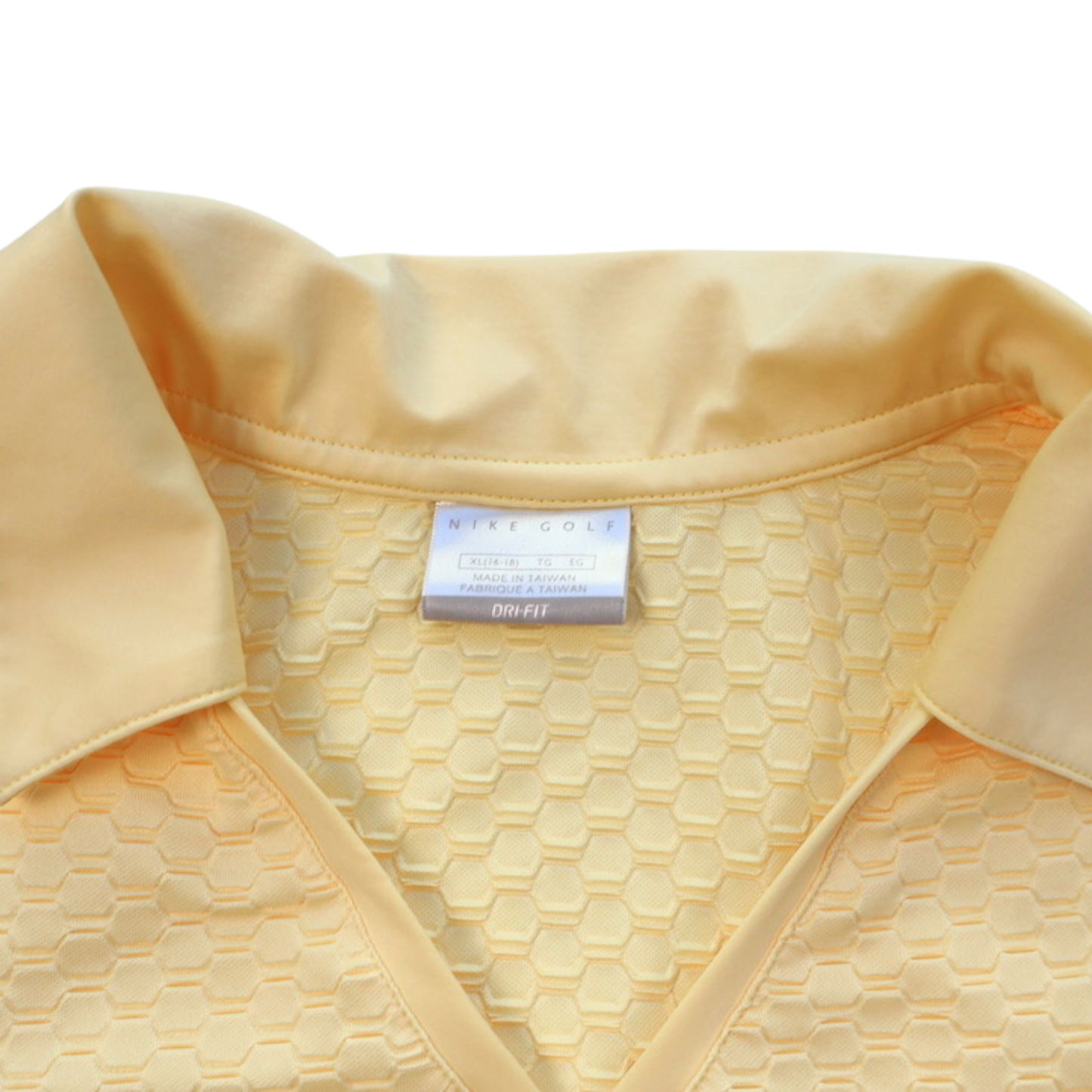 Nike Golf Sleeveless Polo Tank Top XL Yellow Textured Performance