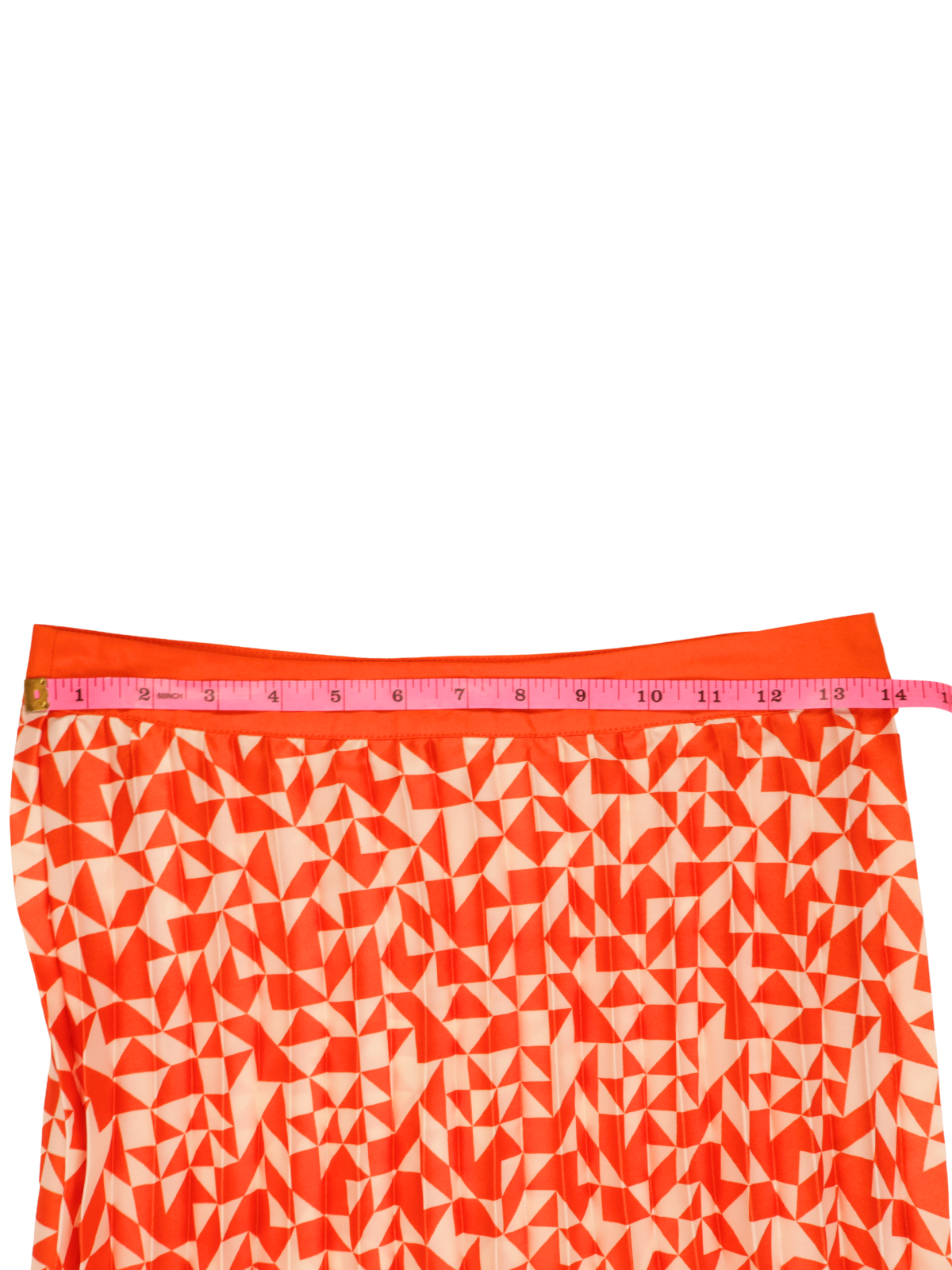 Future Collective Midi Skirt Size 0 | Orange Geometric Print Flowy Statement Skirt
