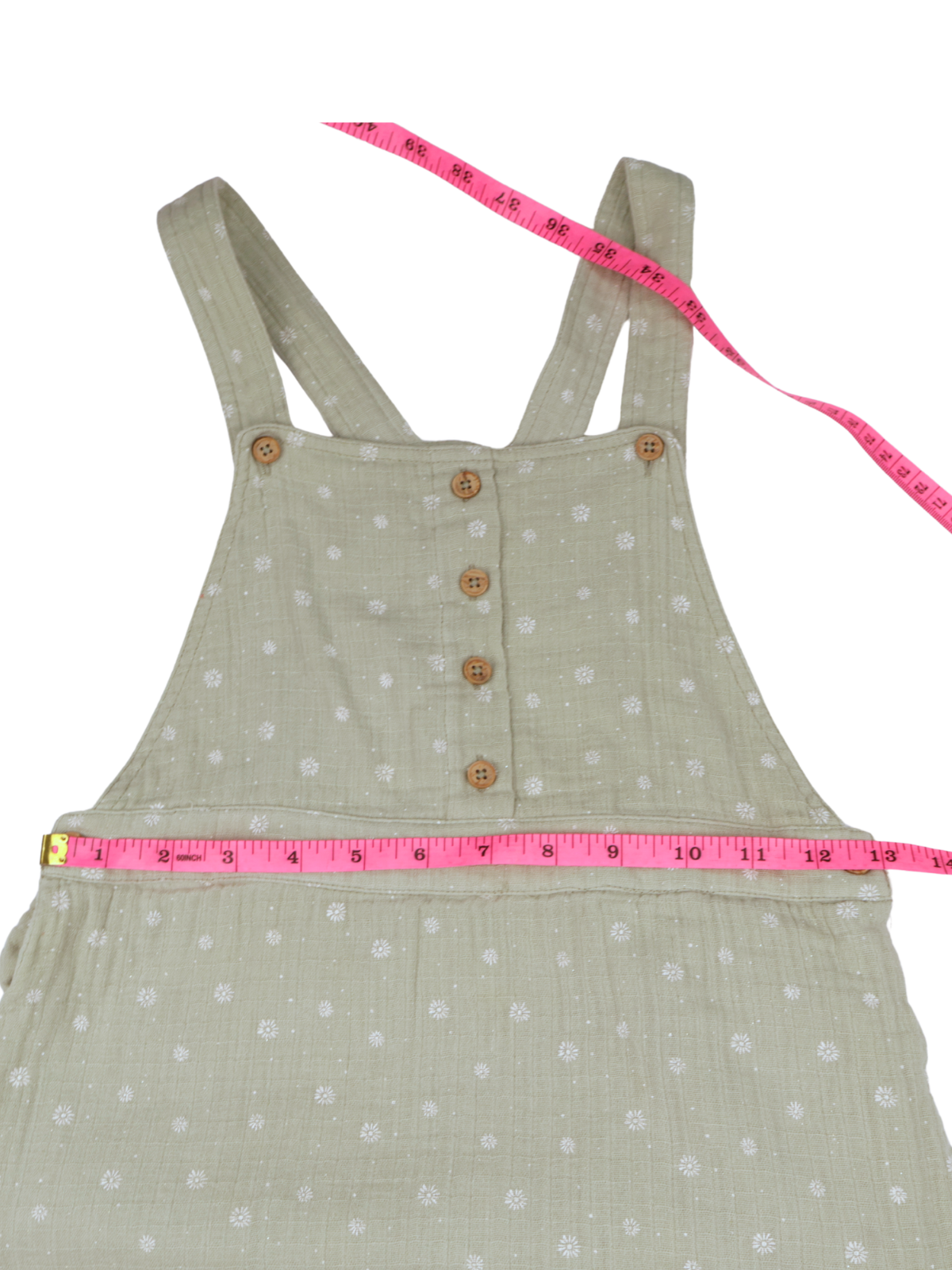 Happy Grey Sage Polka Dot Overall Dress Kids Size 8 | Soft Cotton Summer Dress