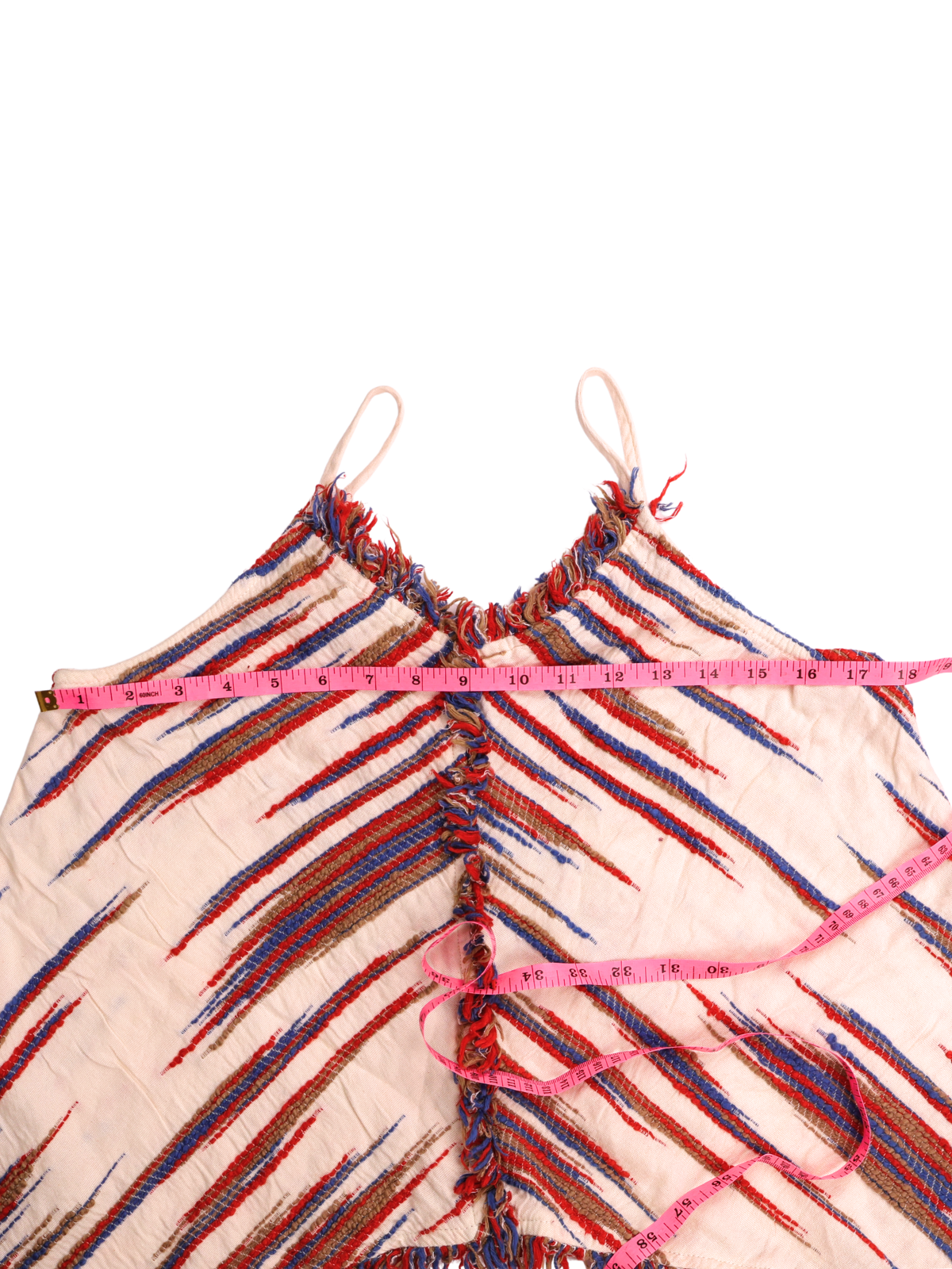 THML Fringe Chevron Swing Tank Top Size Small Boho Statement Top