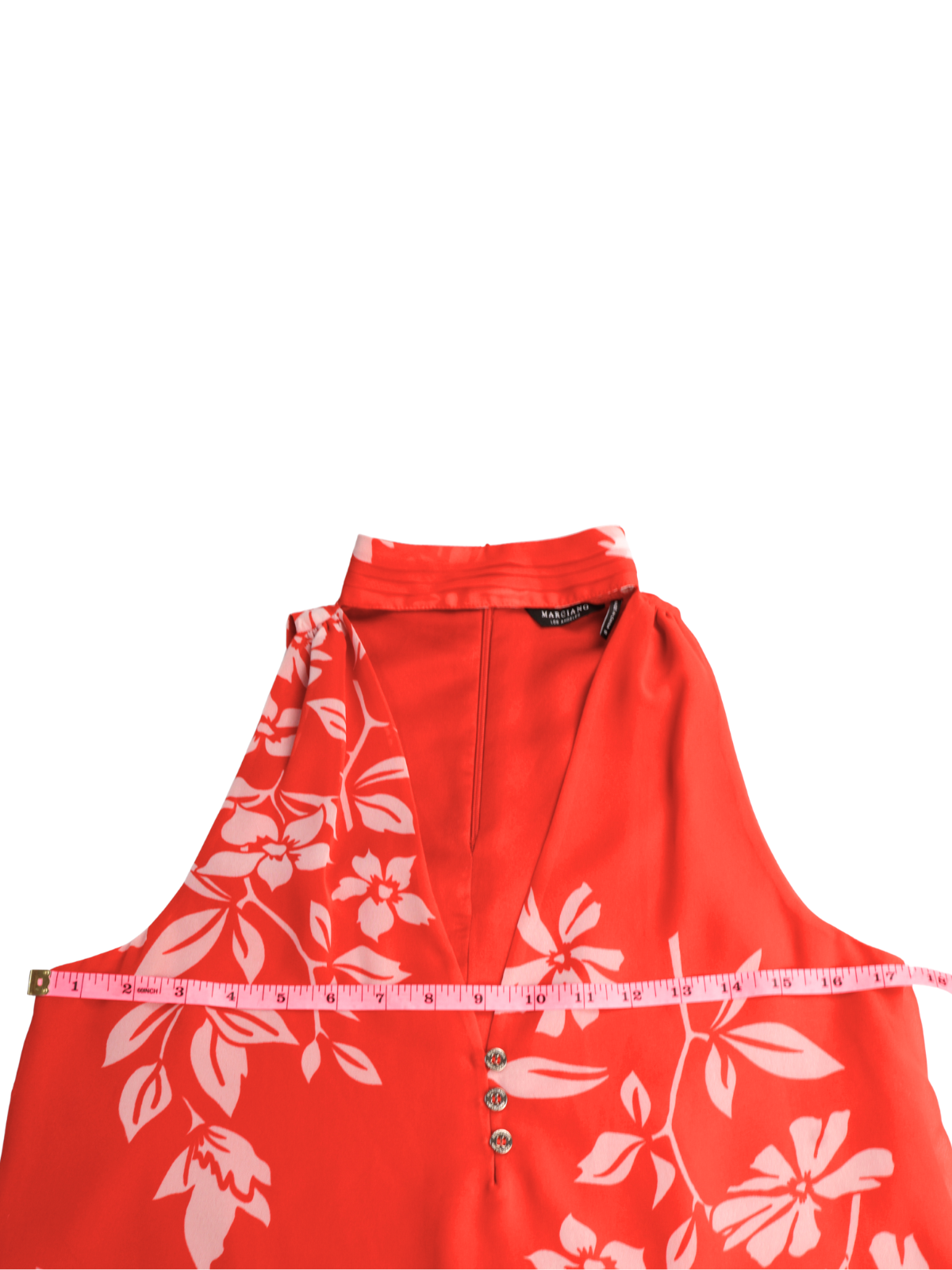 Marciano Los Angeles Red Floral Sleeveless Blouse Size XS