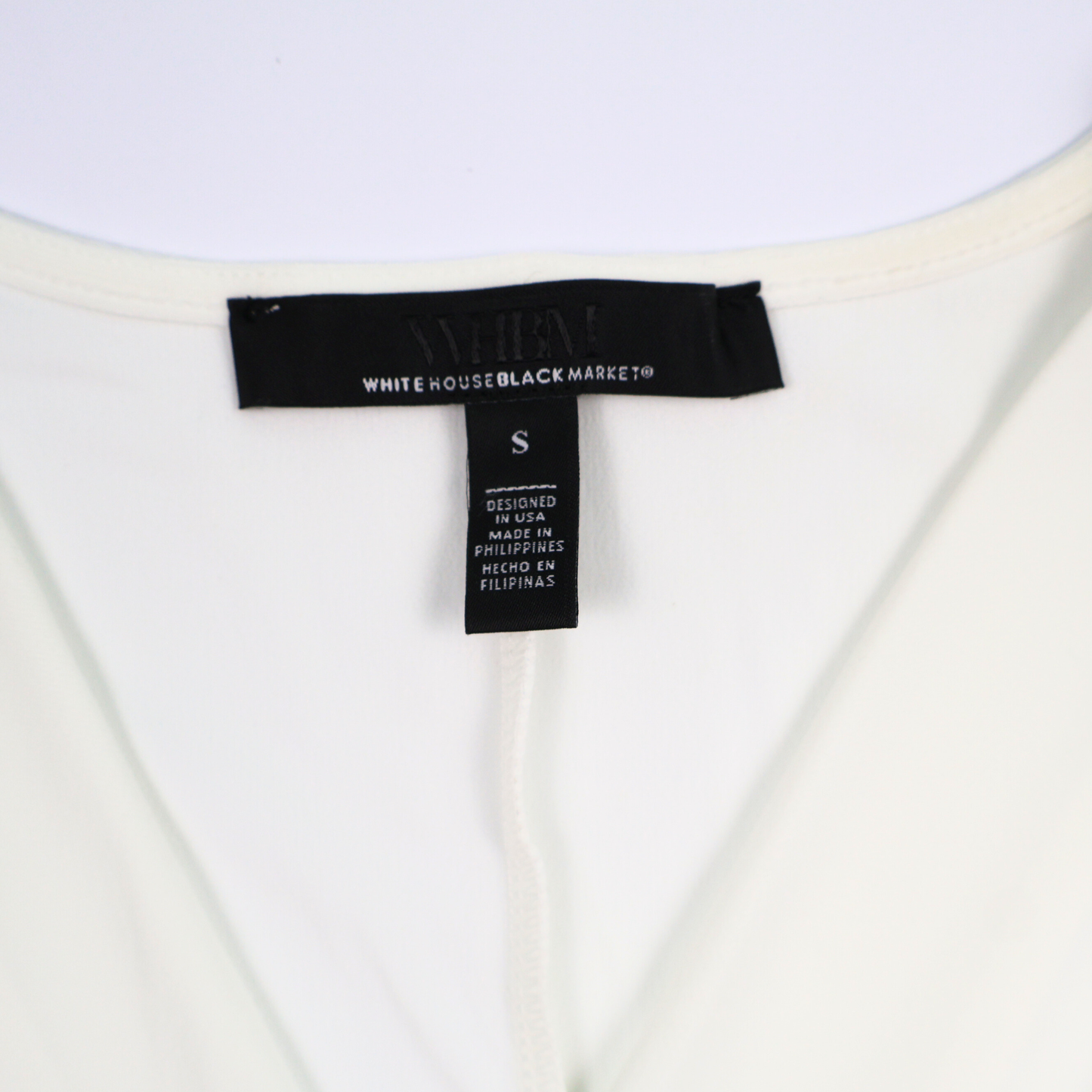 White House Black Market Cream Draped Blouse – Size Small – Elegant Twist Front Top