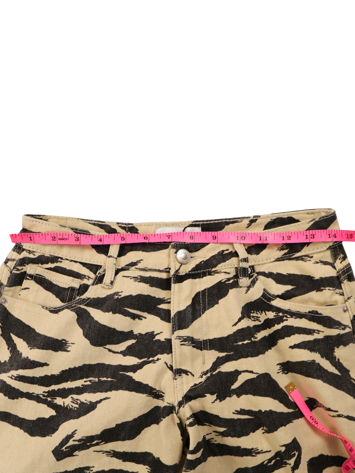 Princess Polly Ramos Tiger Print Low Rise Jeans Size 0 NWT Wide Leg Cotton Denim