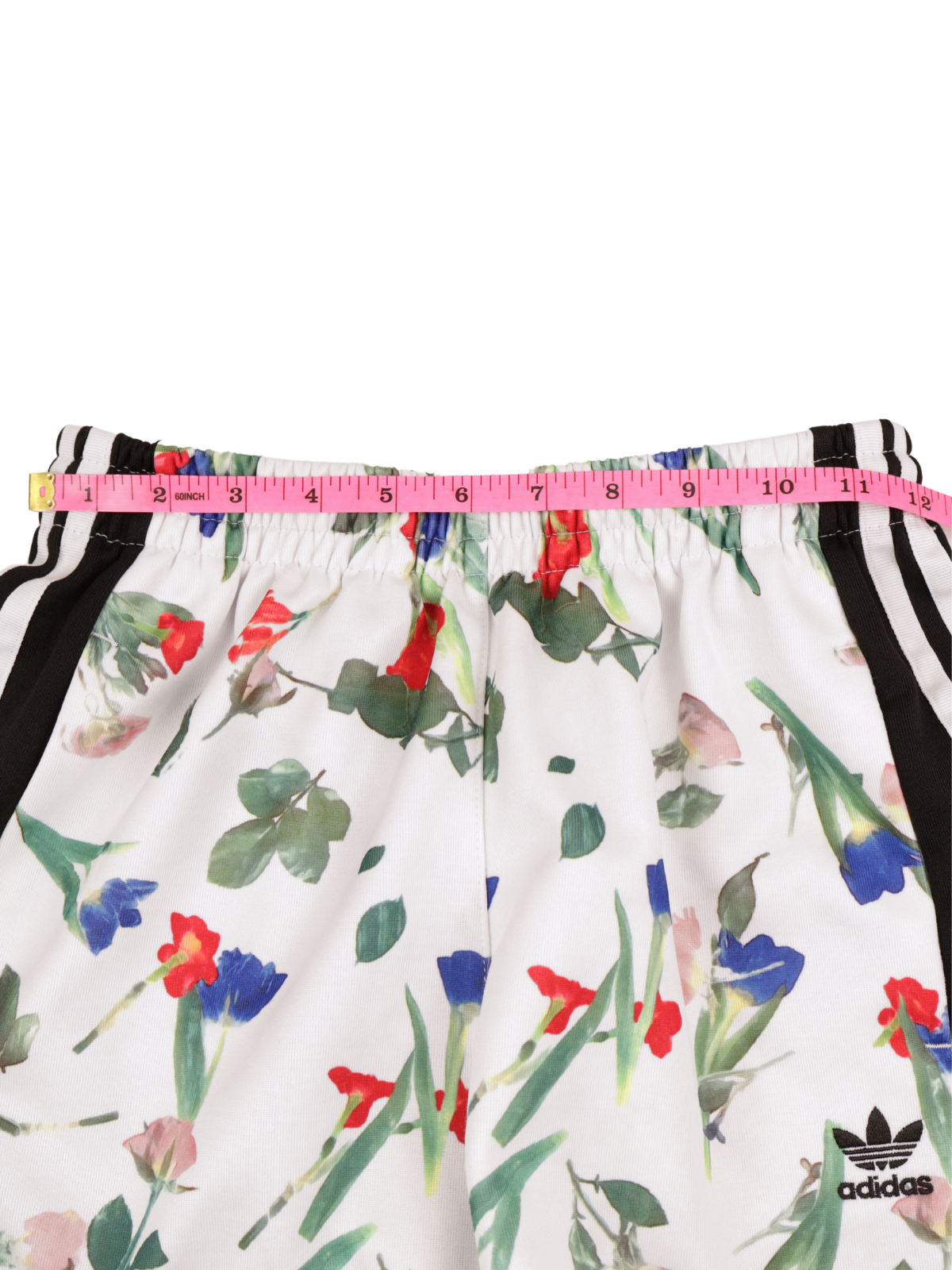 Adidas Originals Floral Track Shorts White Trefoil Athletic Shorts Small