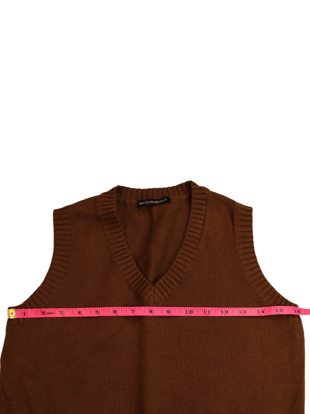 Brandy Melville Brown Cotton Sweater Vest One Size