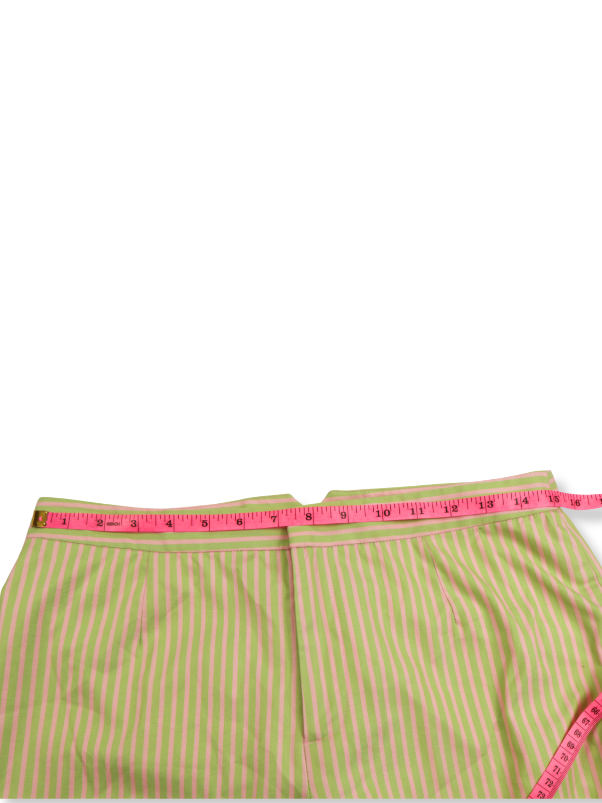 Barry Bricken Striped Pants Size 6 | Green & Pink Preppy Straight Leg Pants