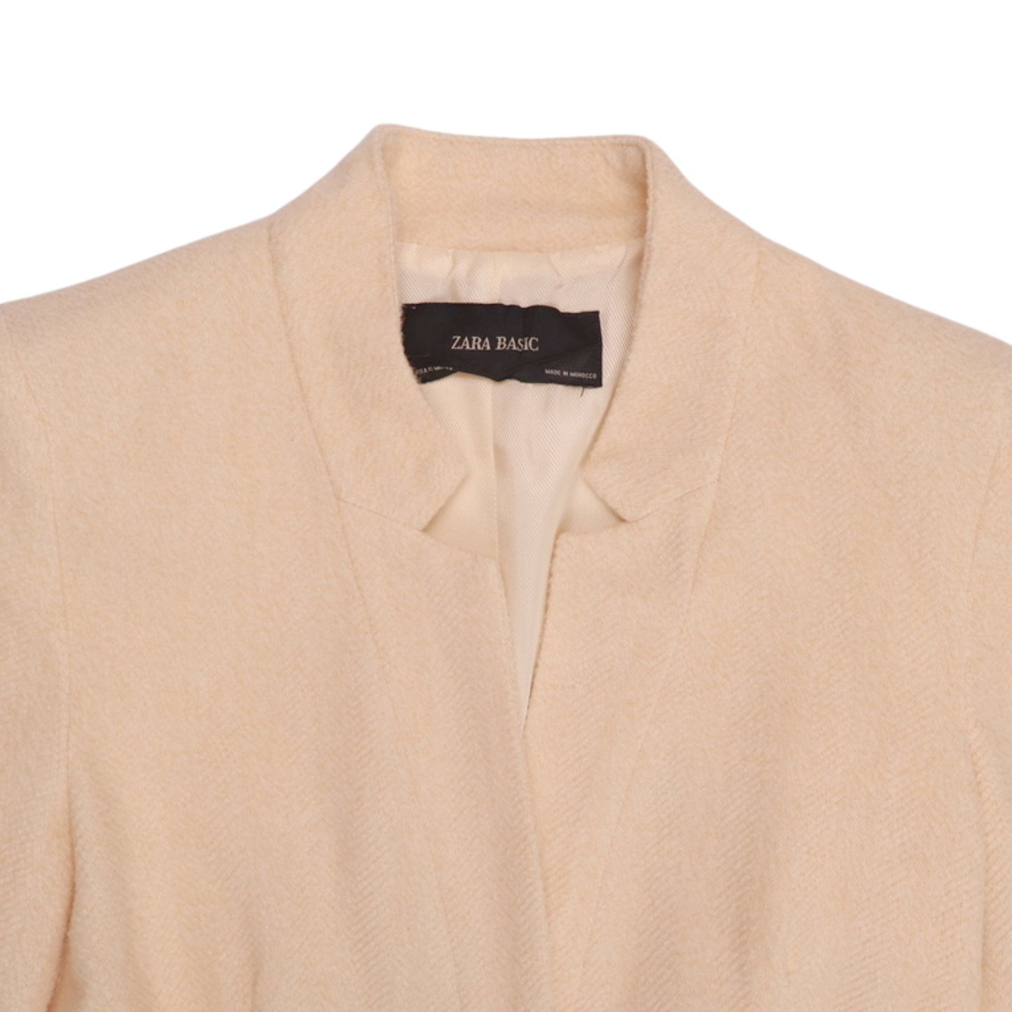 Zara Basic Tailored Coat – Cream | Size XS