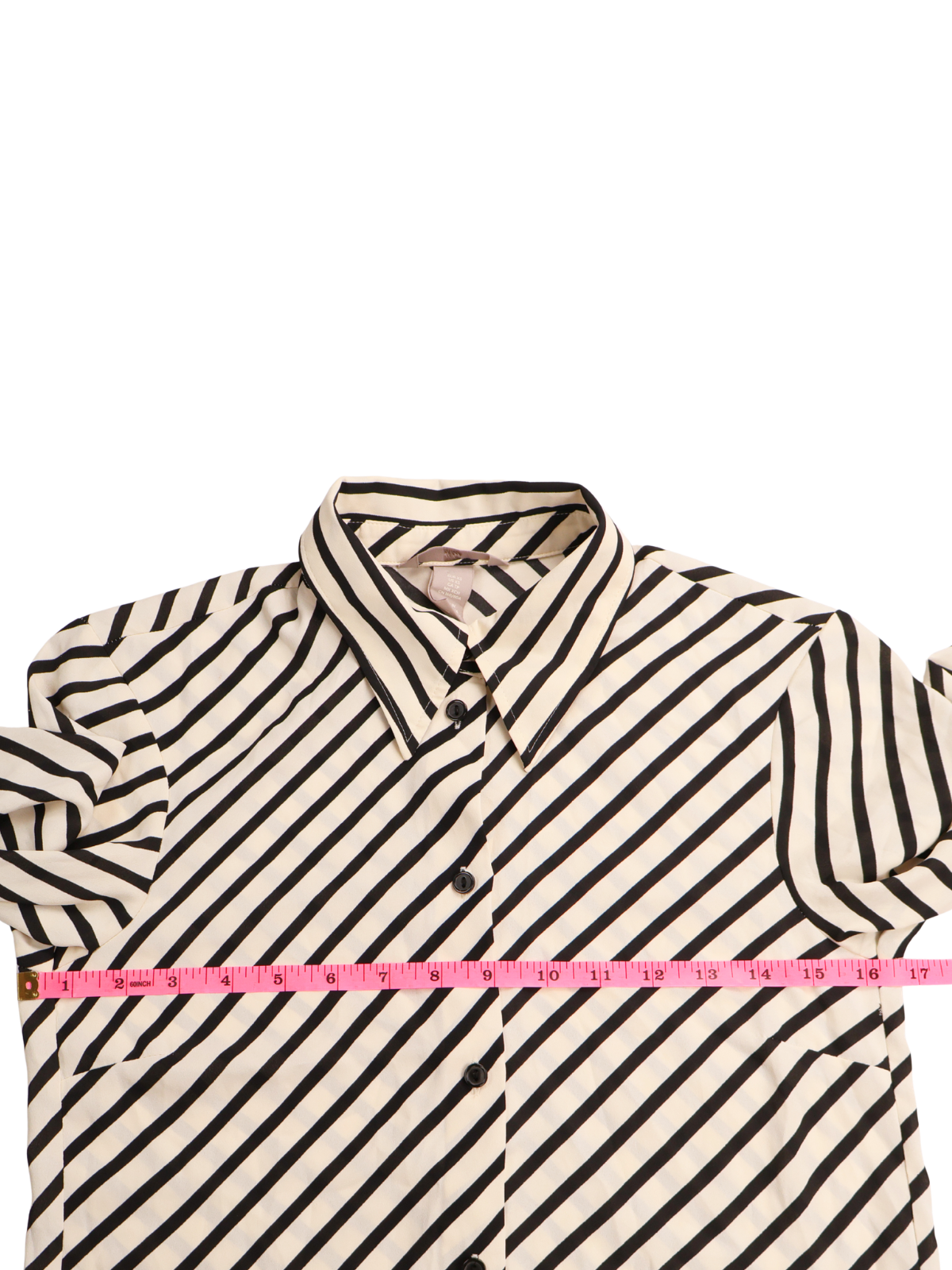 Zara Black Cream Stripe Maxi Shirt Dress Size Small Long Sleeve Button Front