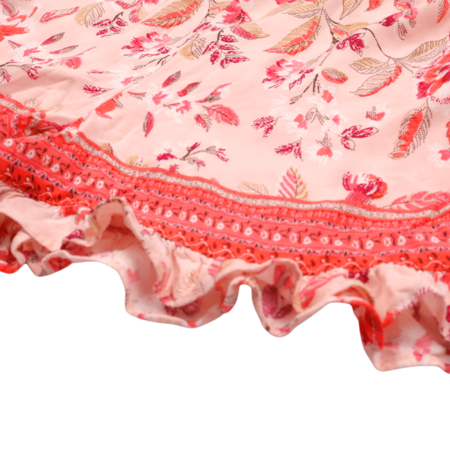 Blue Rain Floral Ruffle Shorts | Romantic Boho Elastic Waist | XS