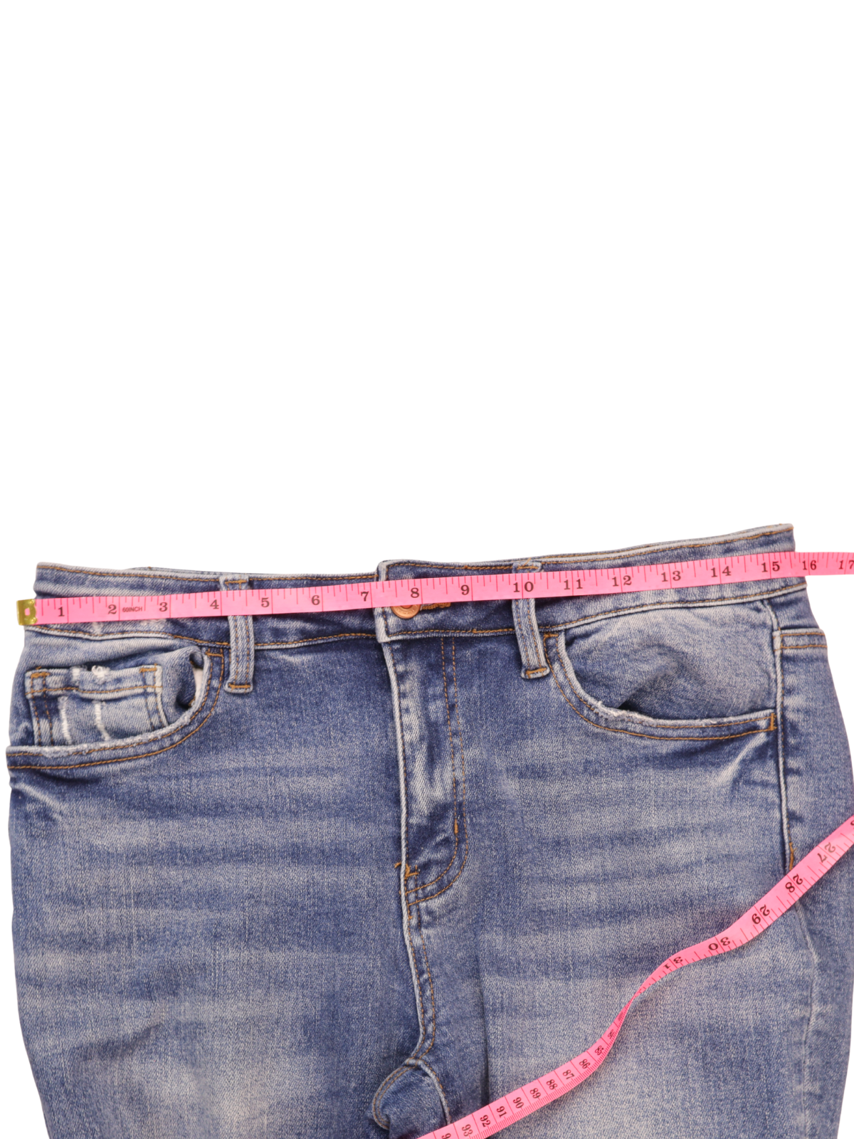 Flying Monkey High-Rise Distressed Ankle Jeans – Raw Hem Denim (Size 30)