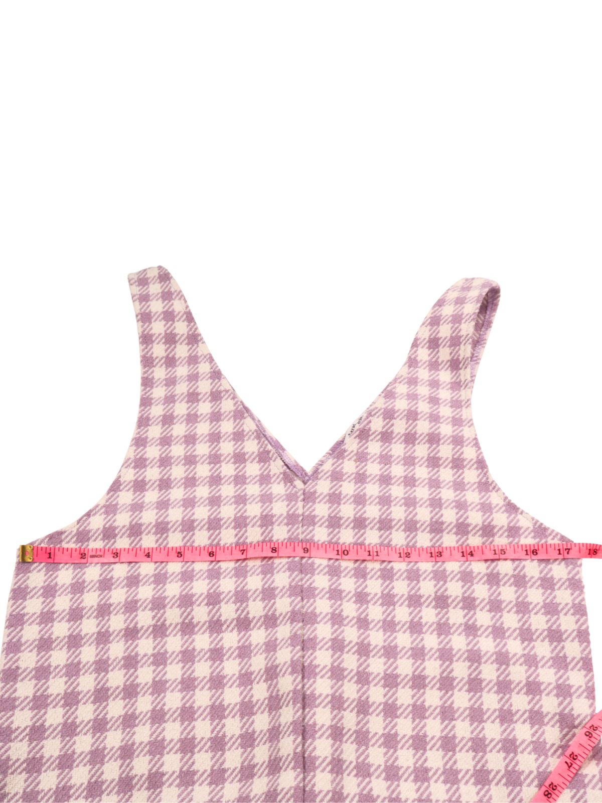 Stradivarius Lavender Gingham Romper – Tailored V-Neck Summer Piece (Size Small)