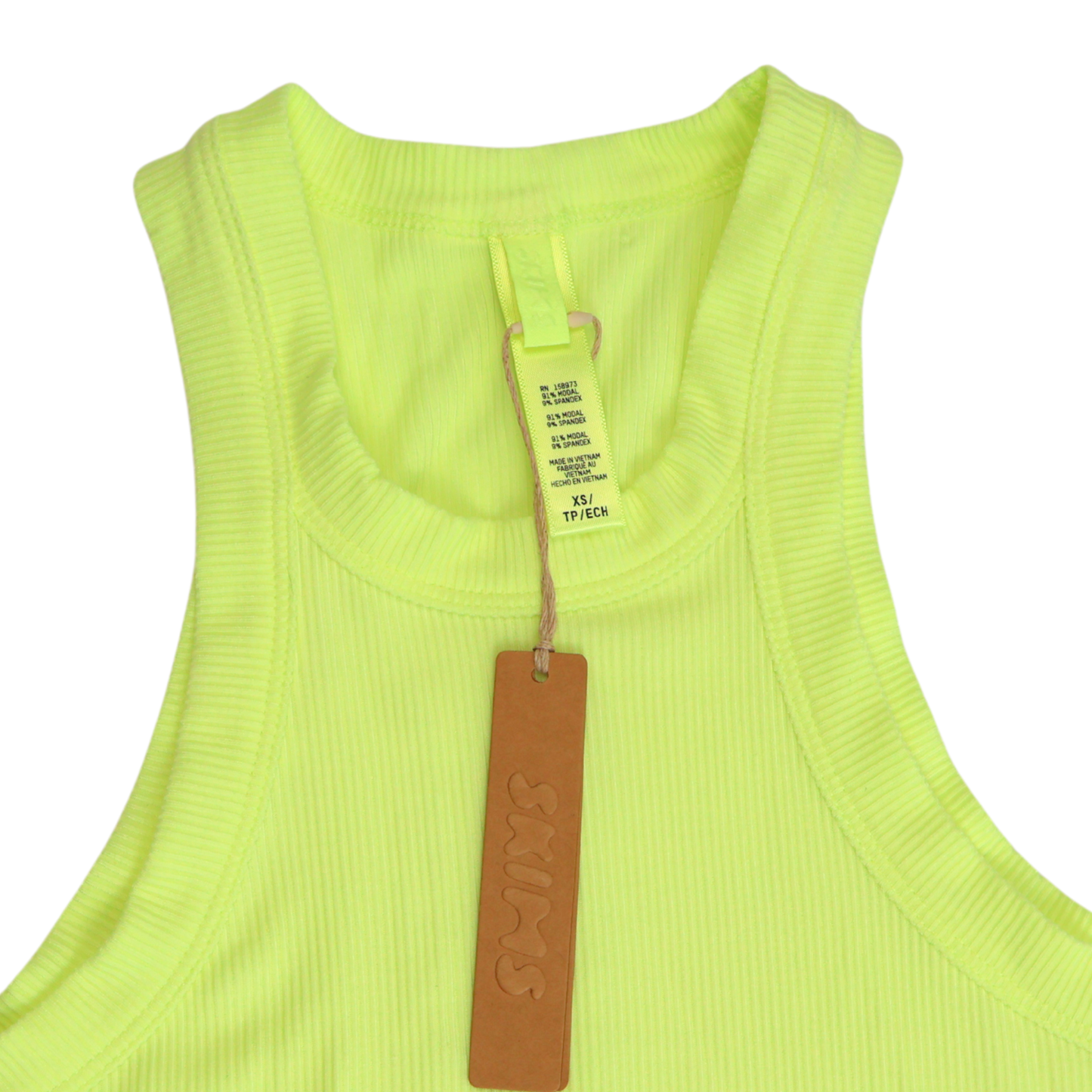 SKIMS Neon Yellow Bodycon Dress – Size XS NWT