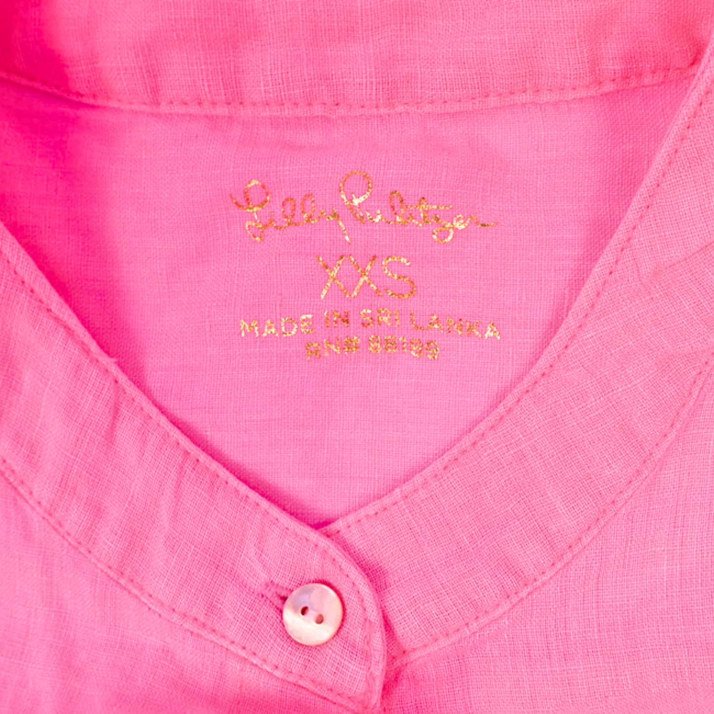 Lilly Pulitzer Linen Button Front Tank – Bright Pink | Size XXS