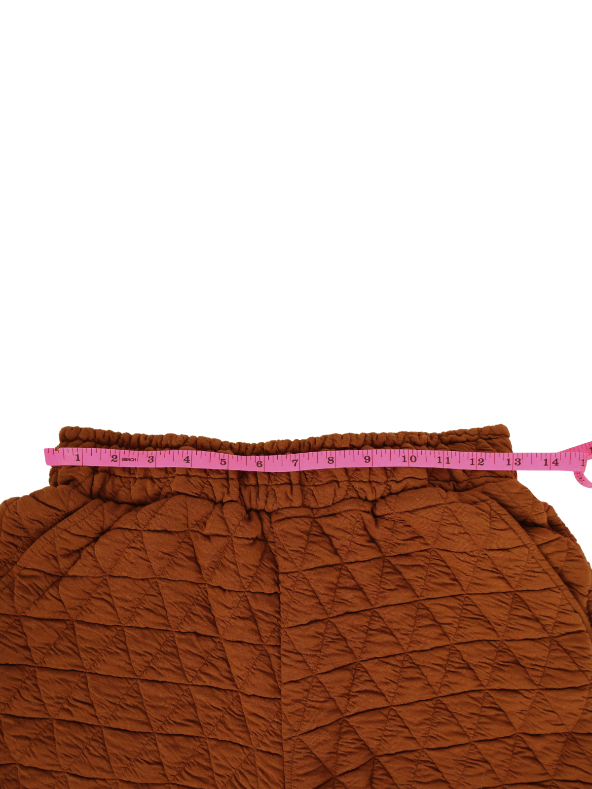 See and Be Seen Brown Quilted Shorts Small High Rise Textured Pull On