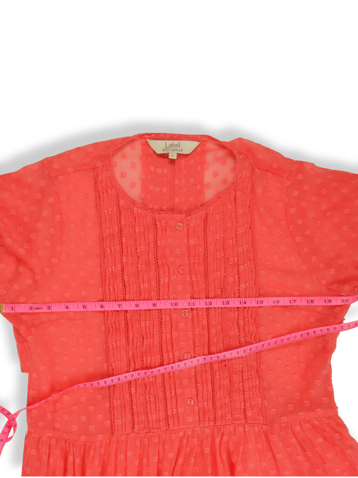 Label Ritu Kumar Pink Maxi Dress Size L | Tiered Boho Dress | Statement Summer Piece