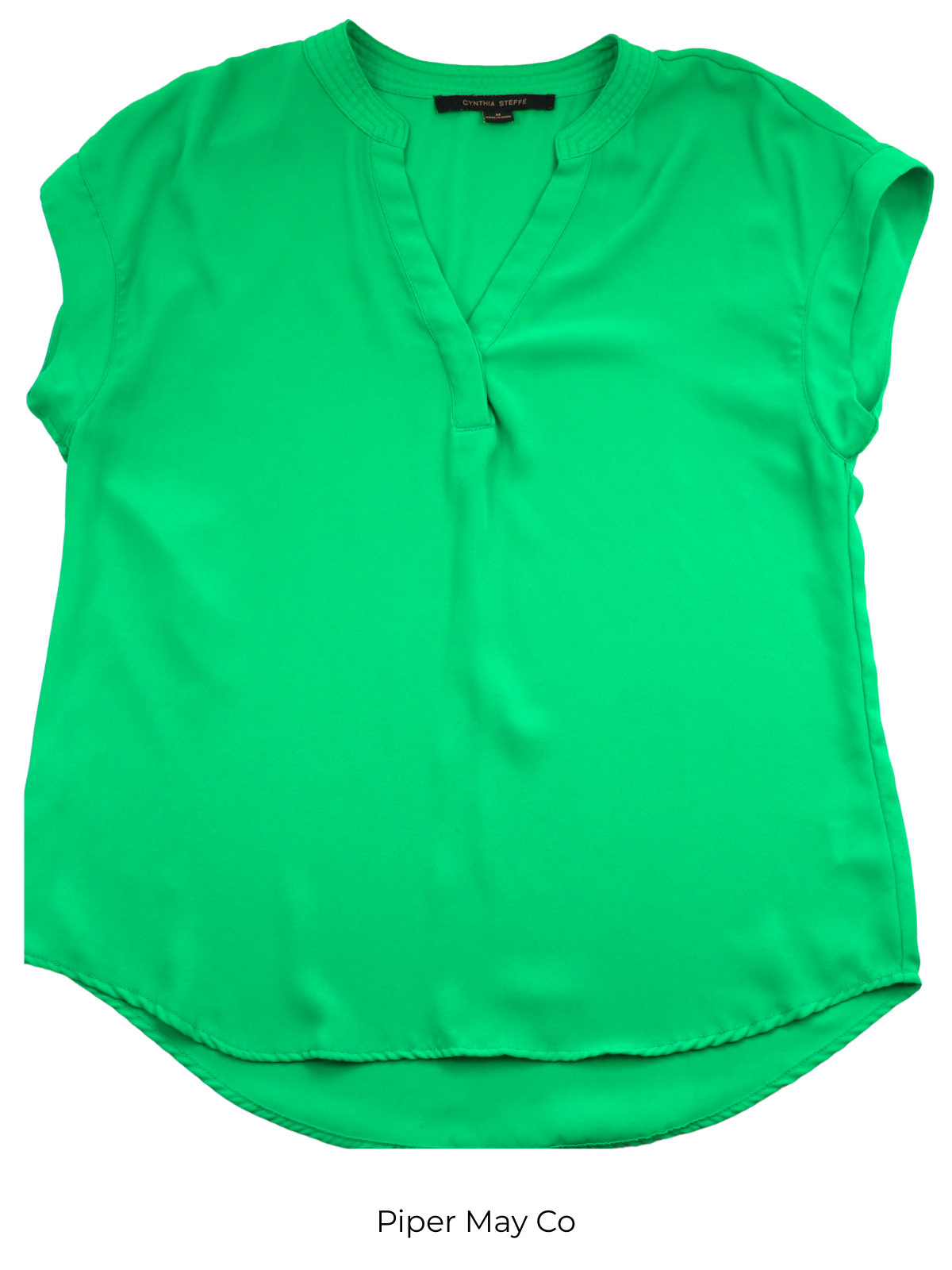 Cynthia Steffe Bright Green Blouse | Effortless Statement Essential