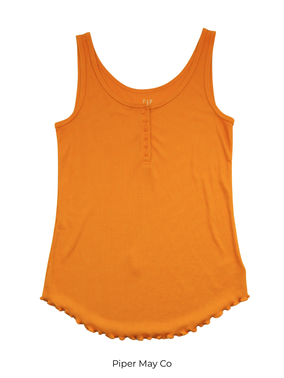 GAP Ribbed Henley Tank – Mustard Yellow Essential | Size Medium