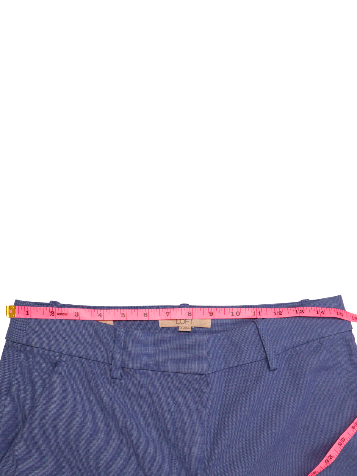 LOFT Riviera Slim Cropped Pants | Navy Blue | Linen Blend | Size 4