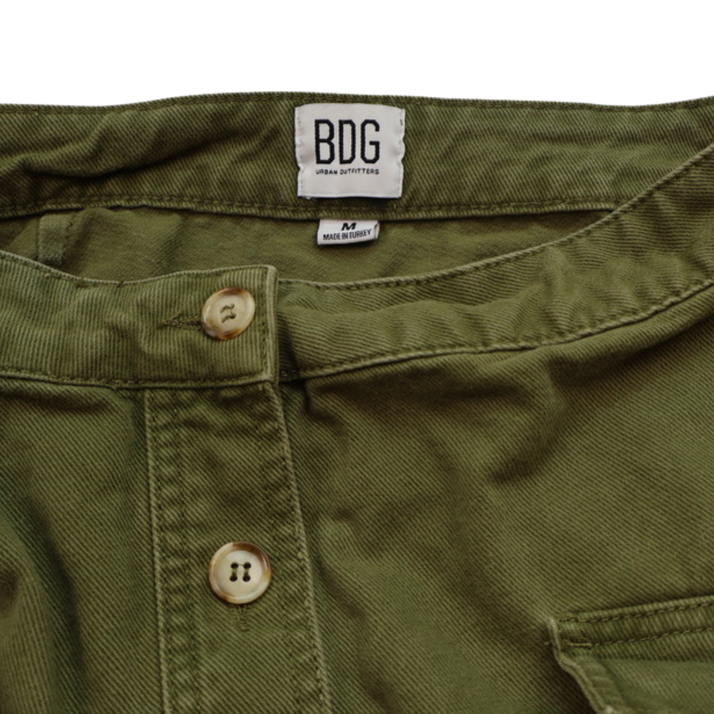 BDG Olive Green Utility Mini Skirt Size M Cotton Cargo Style