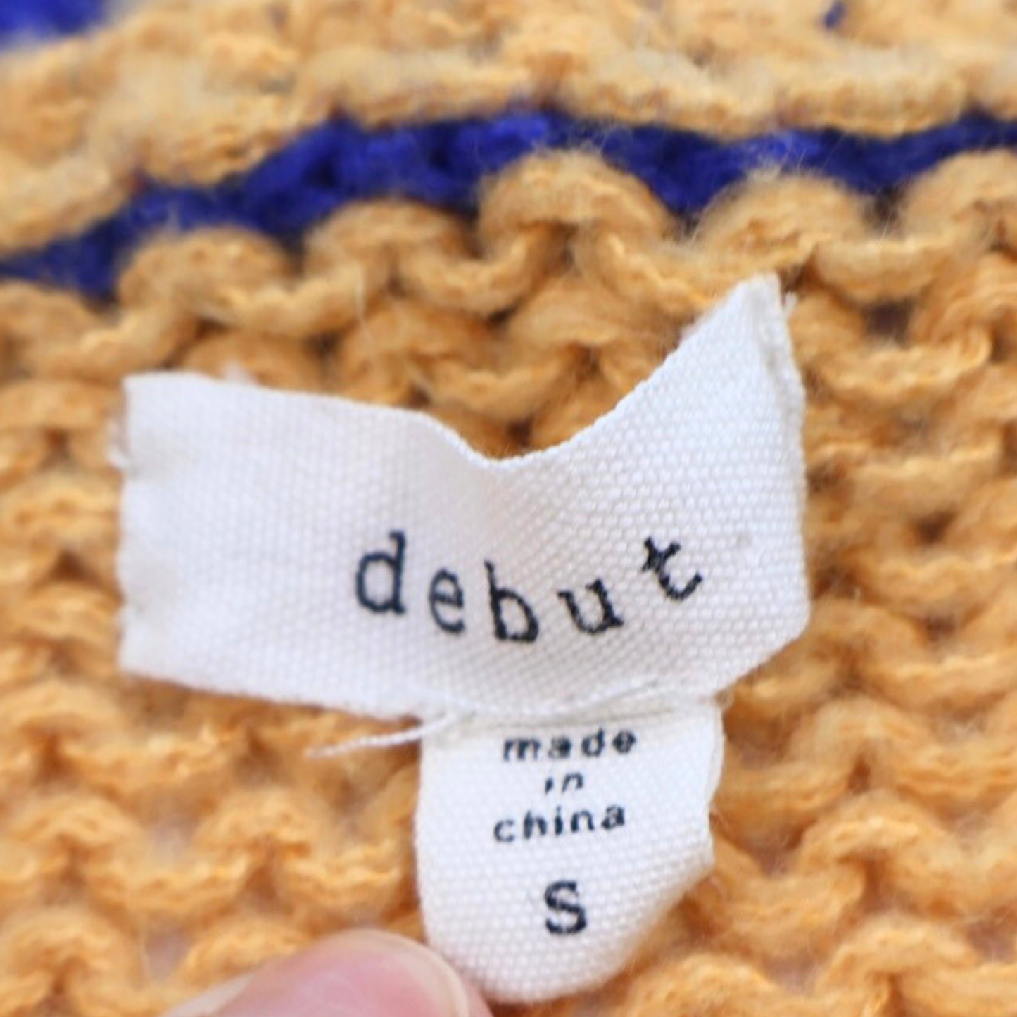 Debut Colorblock Chunky Knit Sweater – Size Small | Cropped Striped Statement Sweater