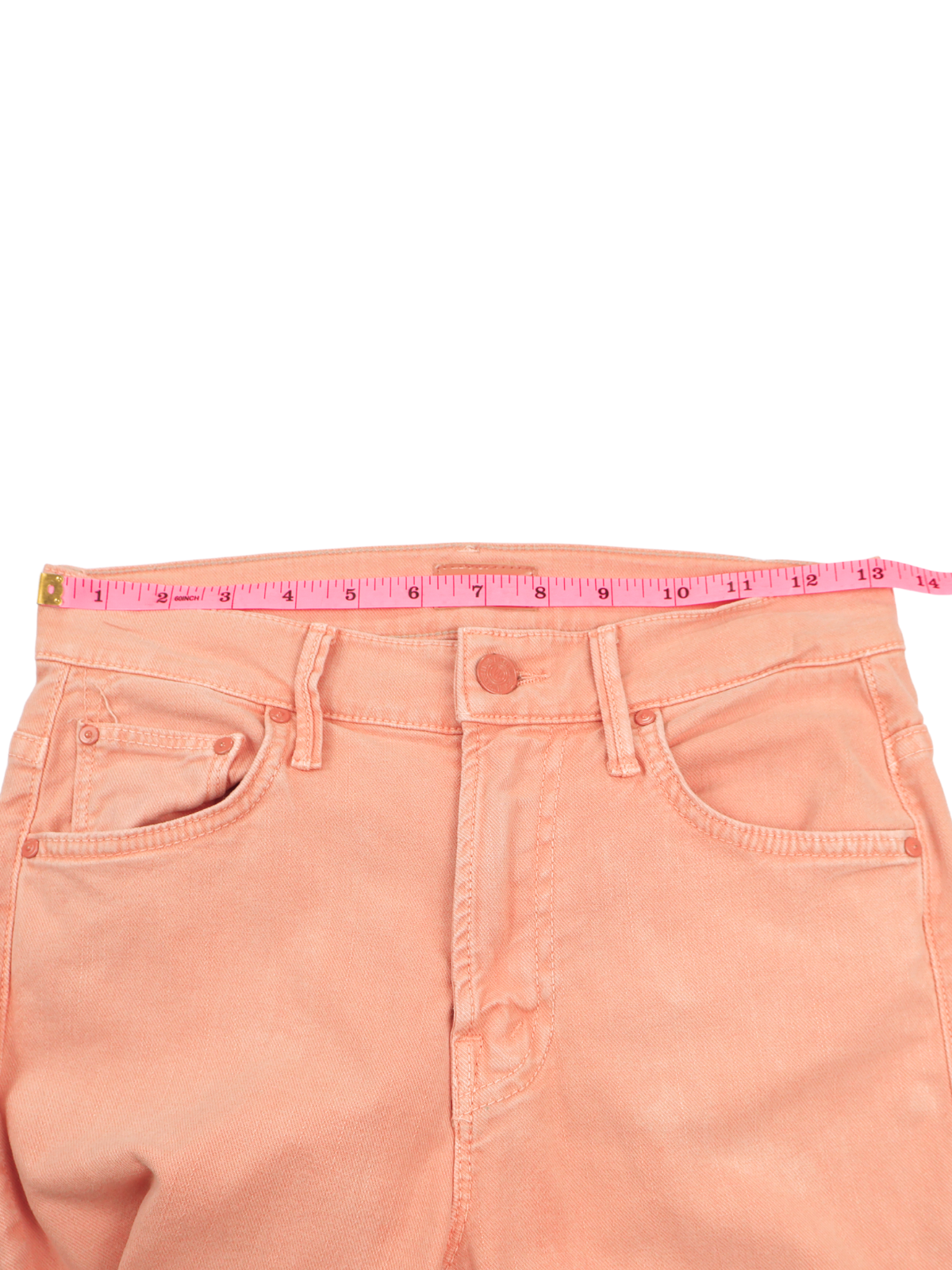 MOTHER The Insider Ankle Fray Chalk It Up Peach Jeans Size 25