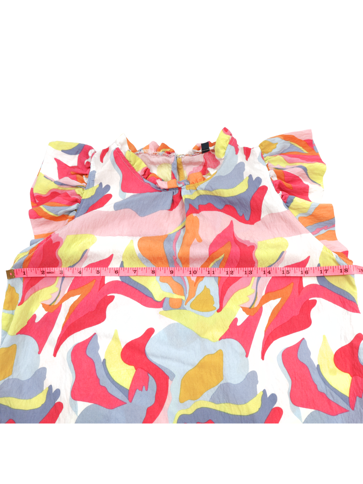 Michelle McDowell Bright Abstract Print Blouse – Colorful Statement Top (Size S)