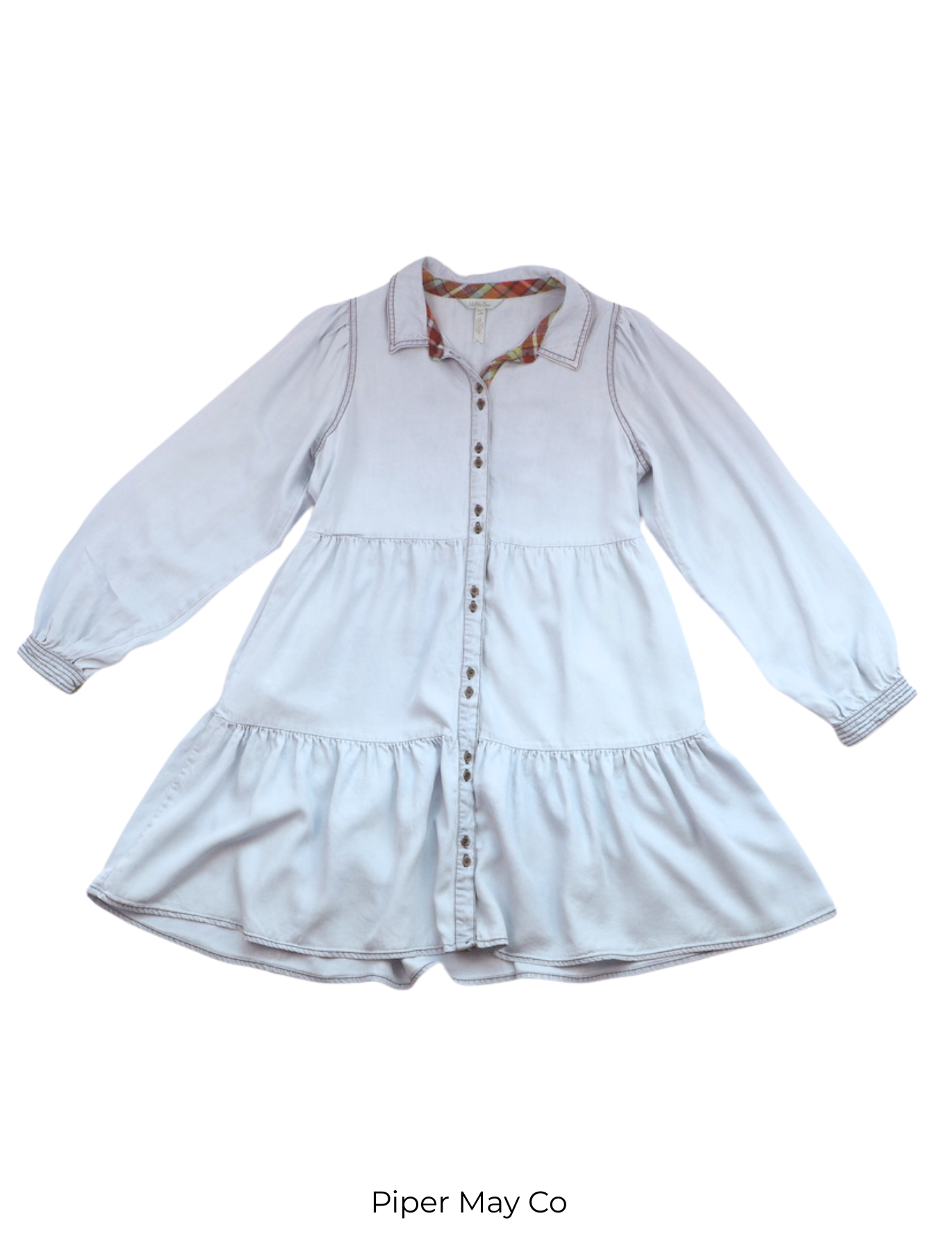 Matilda Jane Soft Denim Tiered Dress | Size Small | Effortless Feminine Classic