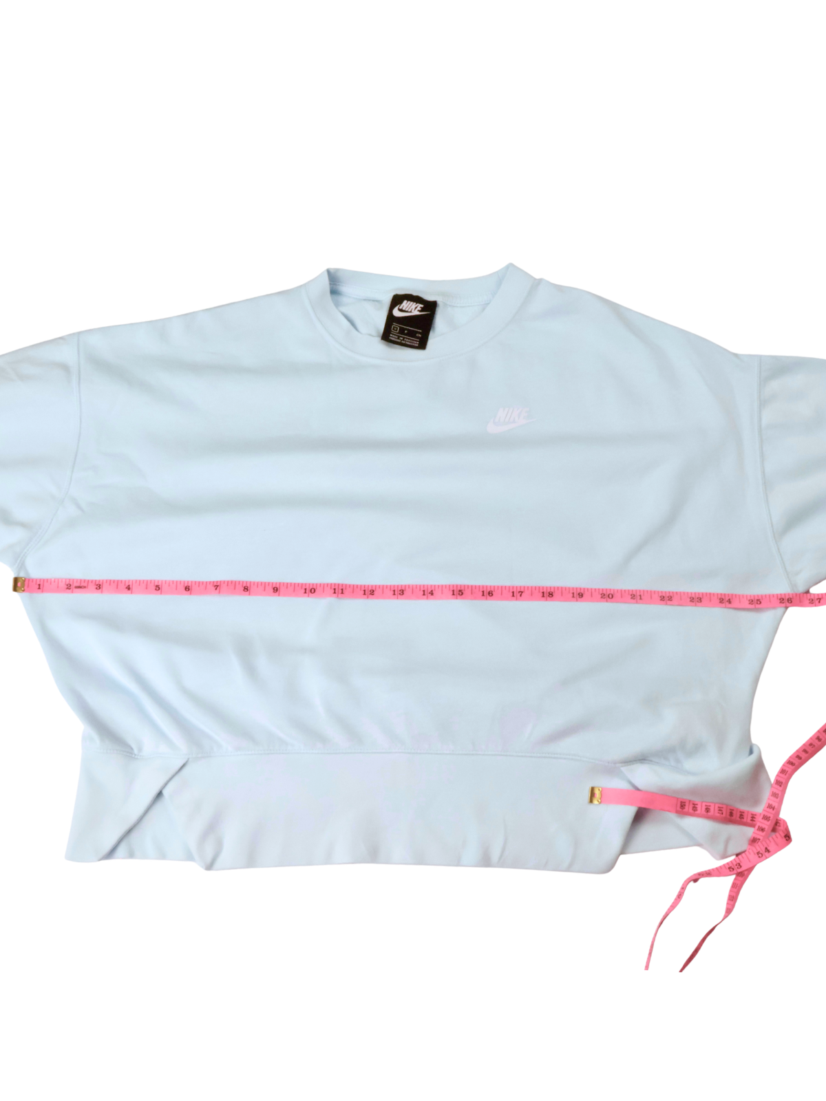 Nike Cropped Sweatshirt – Baby Blue | Oversized Fit | Size Small