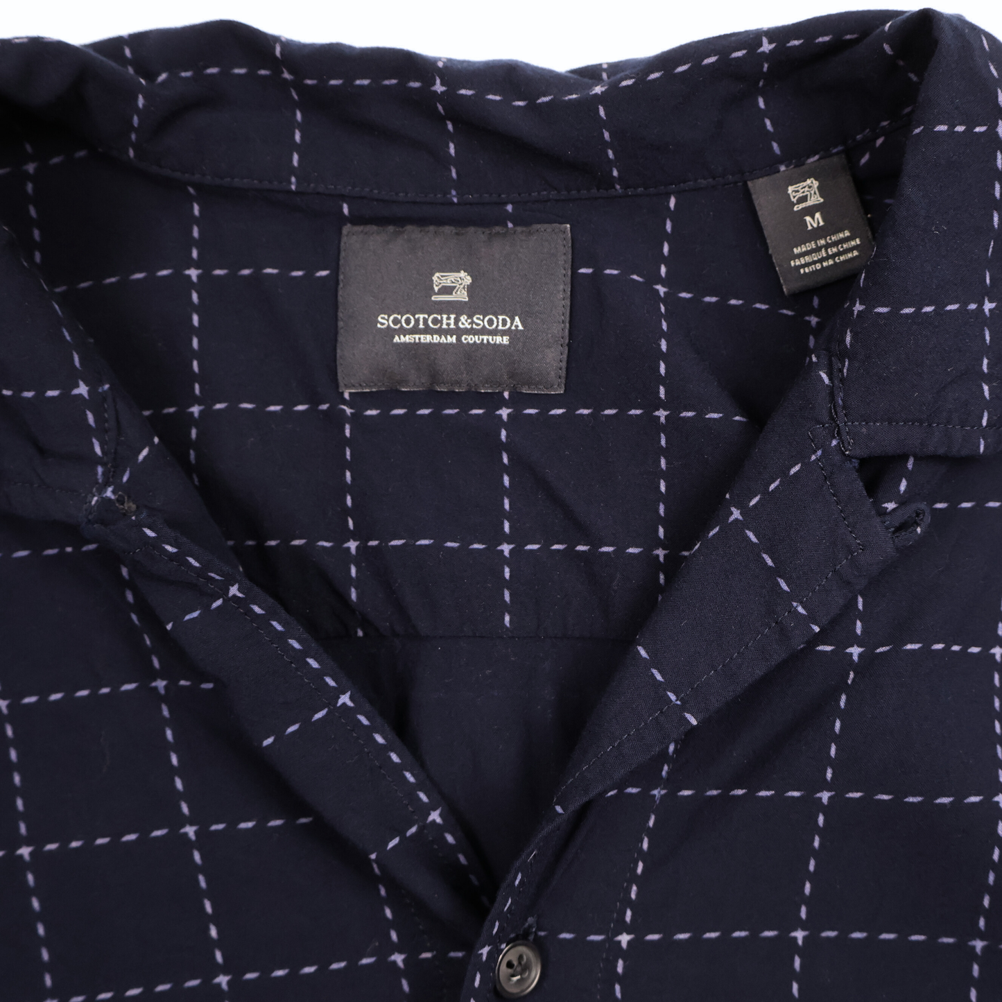 Scotch & Soda Amsterdam Couture Blue Windowpane Blouse – Size Medium