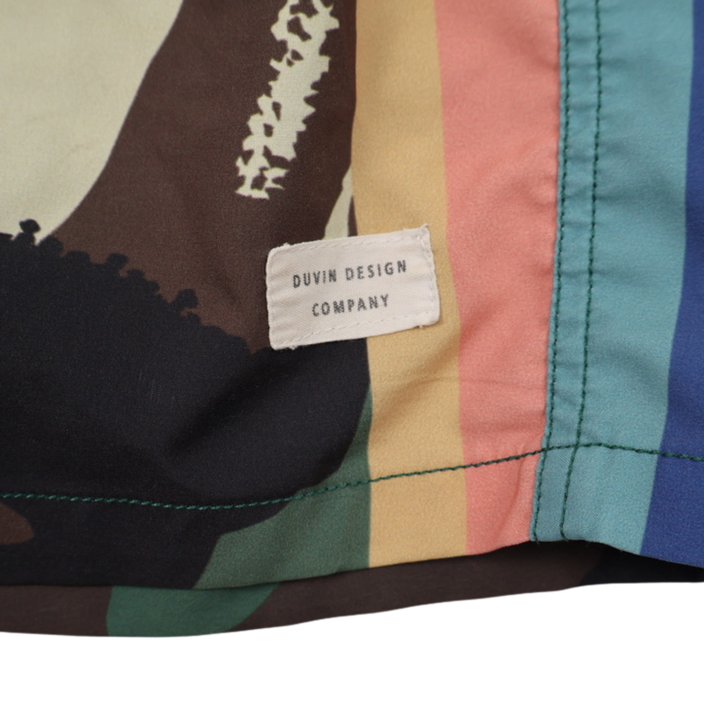 Duvin Boys Camo Print Board Shorts – Size Large – Multicolor Stripe Swim Trunks