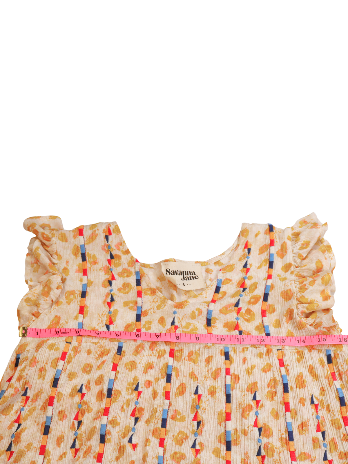 Savanna Jane Embroidered Boho Tiered Top Small