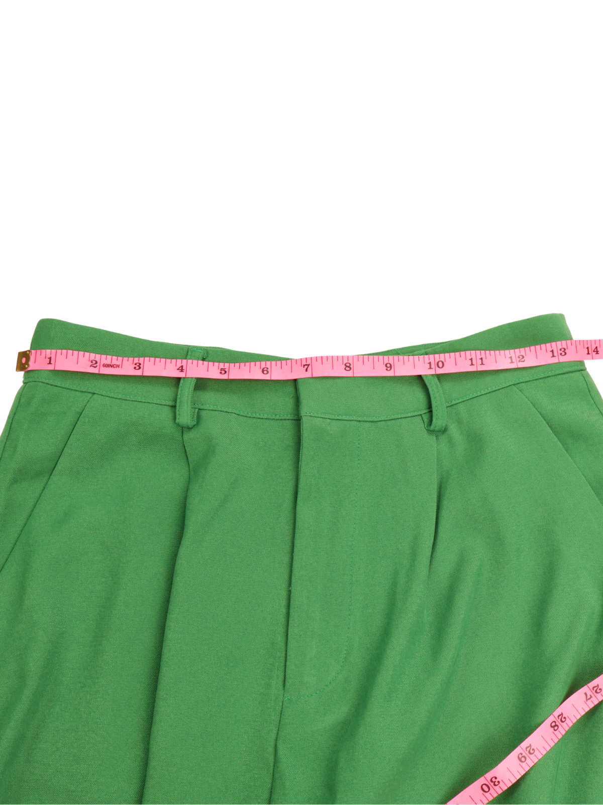 Cider Green Wide Leg Trousers | High Rise Tailored Pants | Size Small