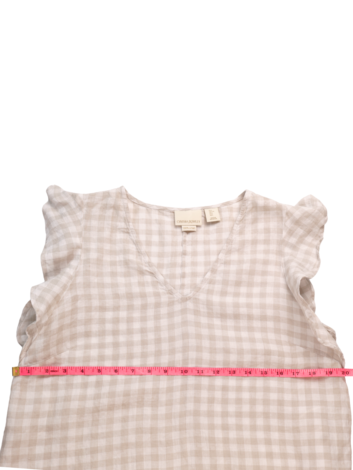 Cynthia Rowley Neutral Gingham Shift Dress – Effortless Everyday Style (Size Large)