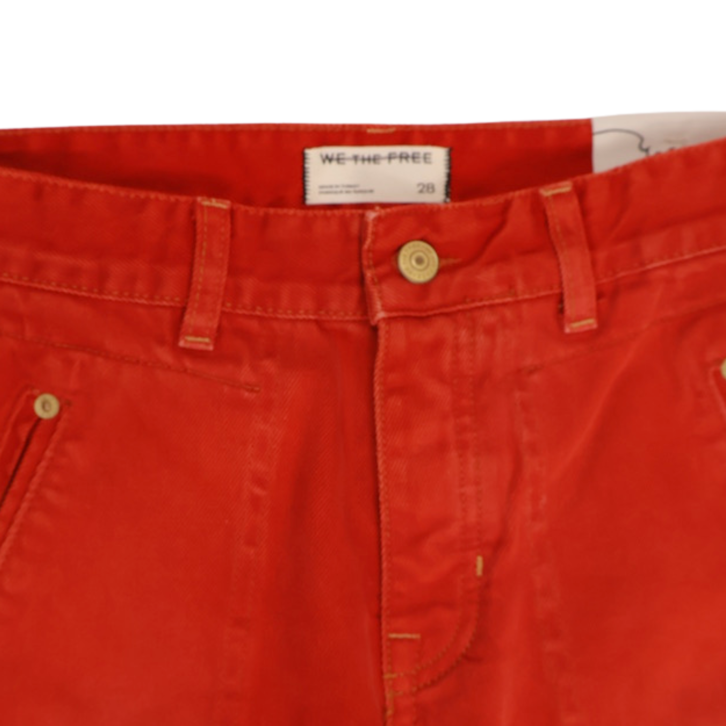 WE THE FREE Carnivale Low Rise Bootcut Jeans | Red Statement Denim | Size 28 | NWT