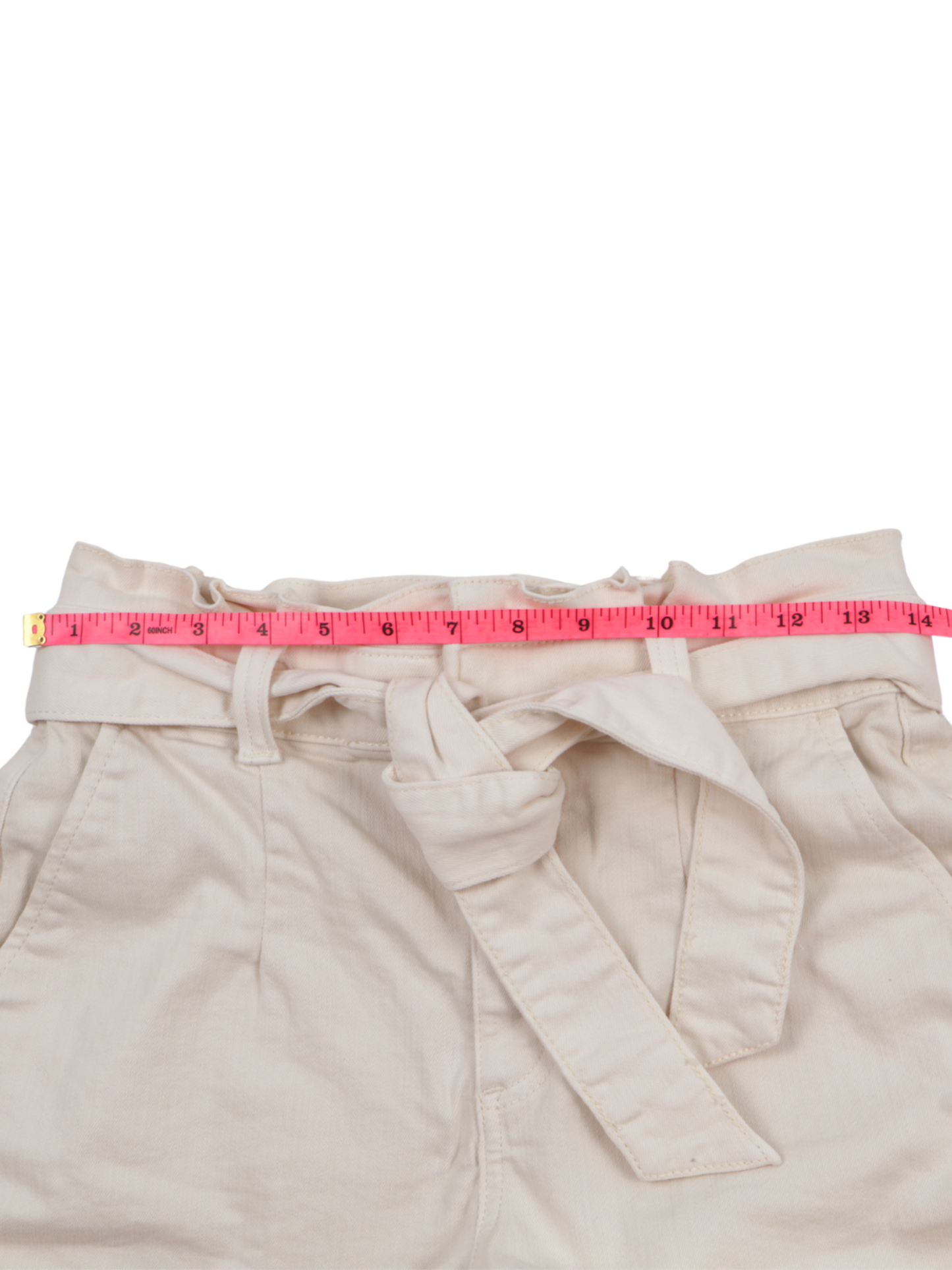Express Cream Paperbag Waist Shorts – High Rise Tie Front Chic (Size 2)