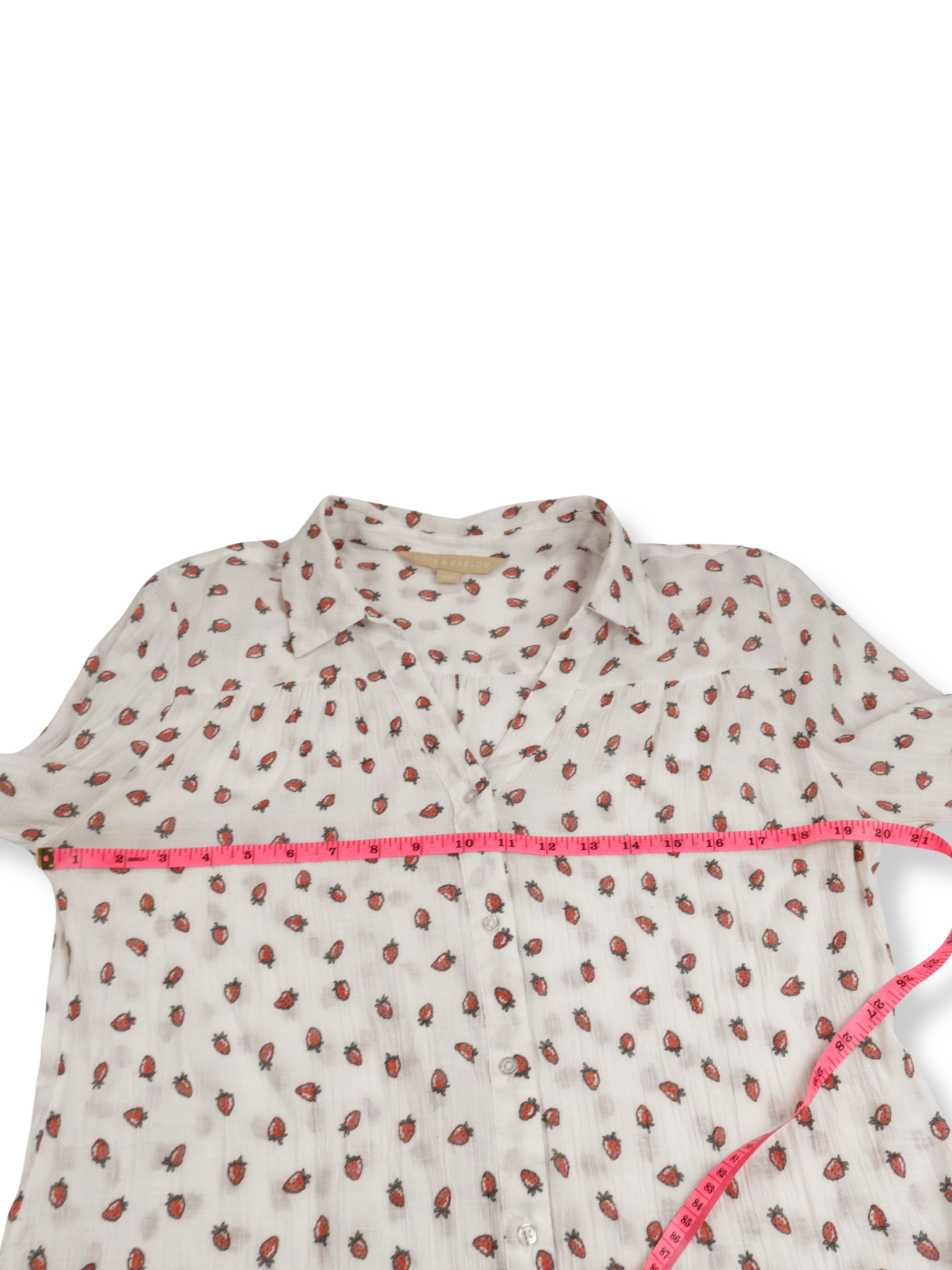 Hope & Harlow Printed Button Front Blouse Size L | Lightweight Everyday Top
