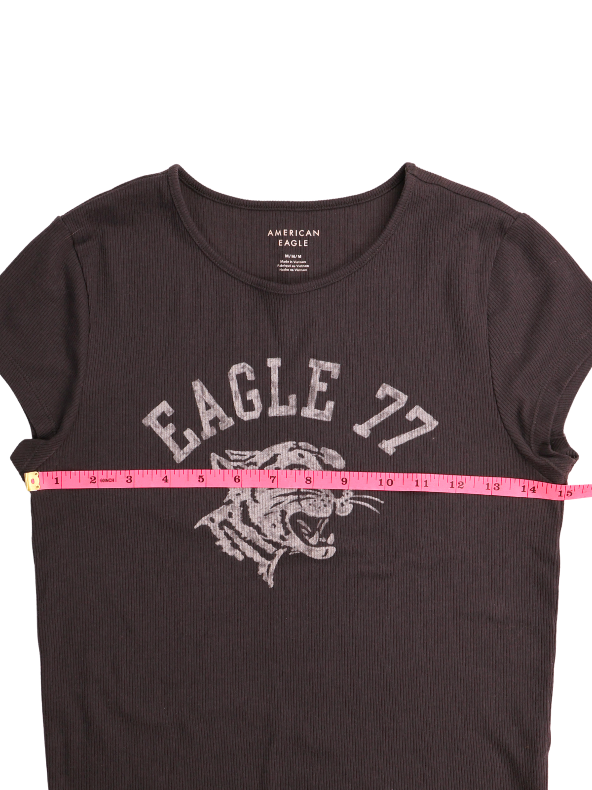 American Eagle Eagle 77 Ribbed Graphic Baby Tee Medium